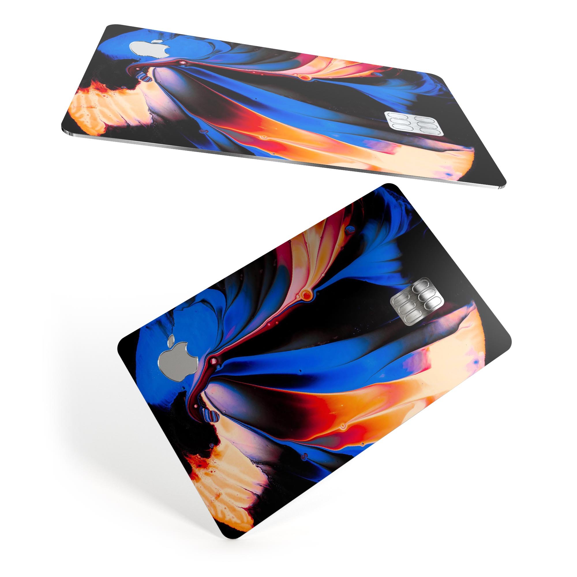 Liquid Abstract Paint V51 skin kit for Apple Card, showcasing premium vinyl design with ultra-gloss finish.