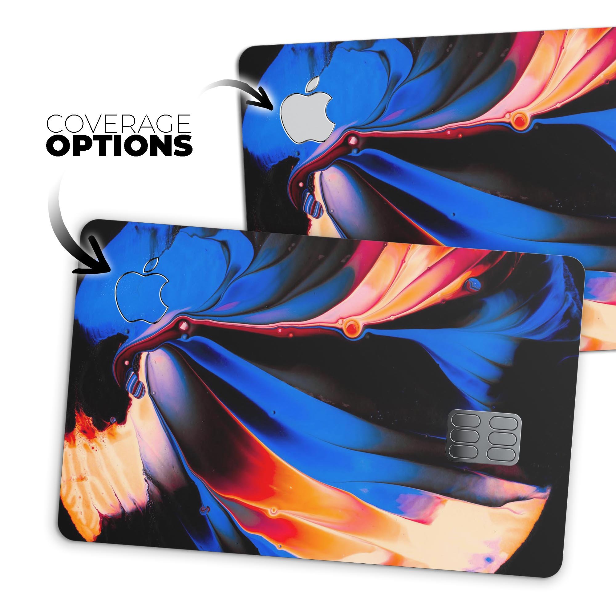 Liquid Abstract Paint V51 skin kit for Apple Card, showcasing premium vinyl design with ultra-gloss finish.