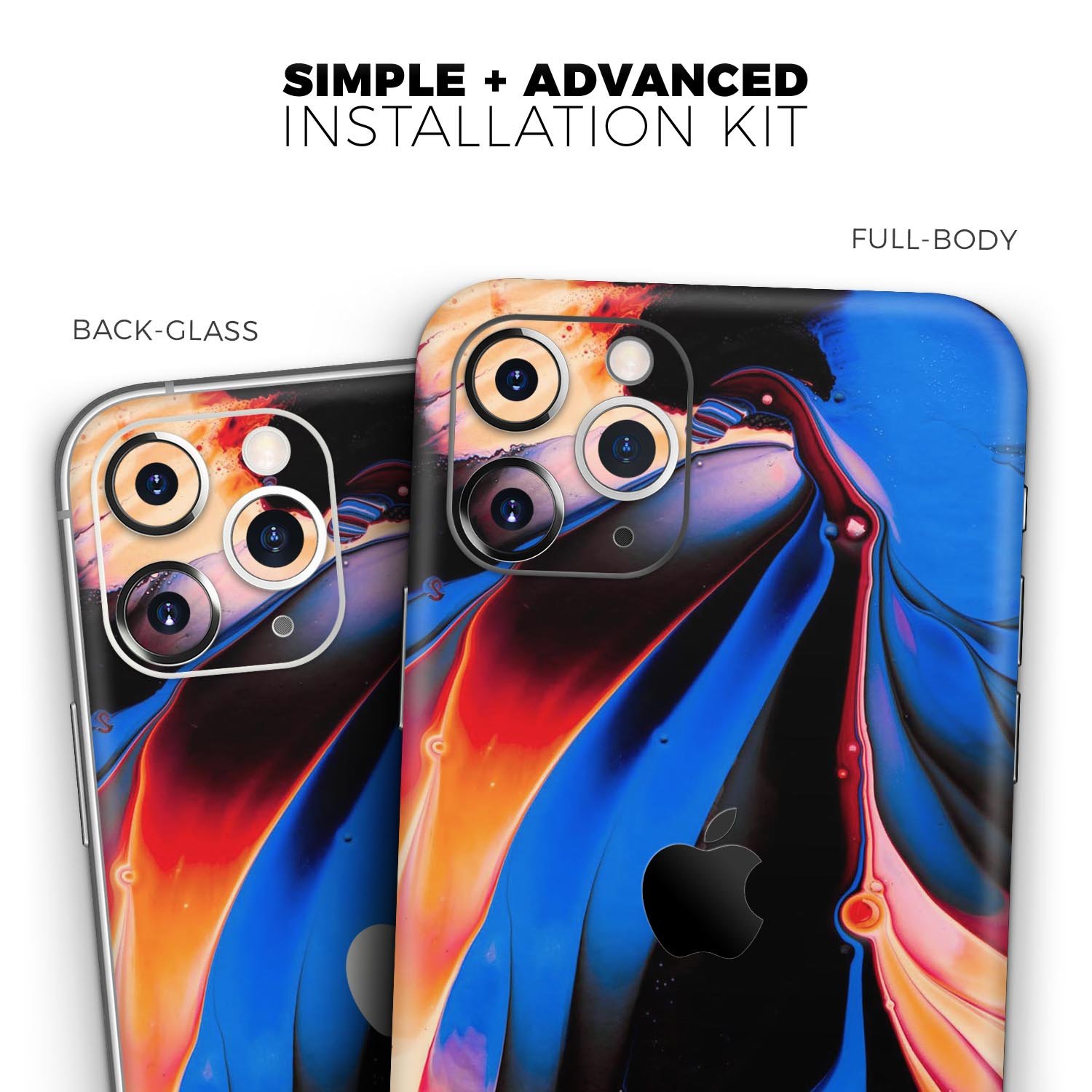 Liquid Abstract Paint V51 skin for Apple iPhone, showcasing vibrant colors and a sleek design.