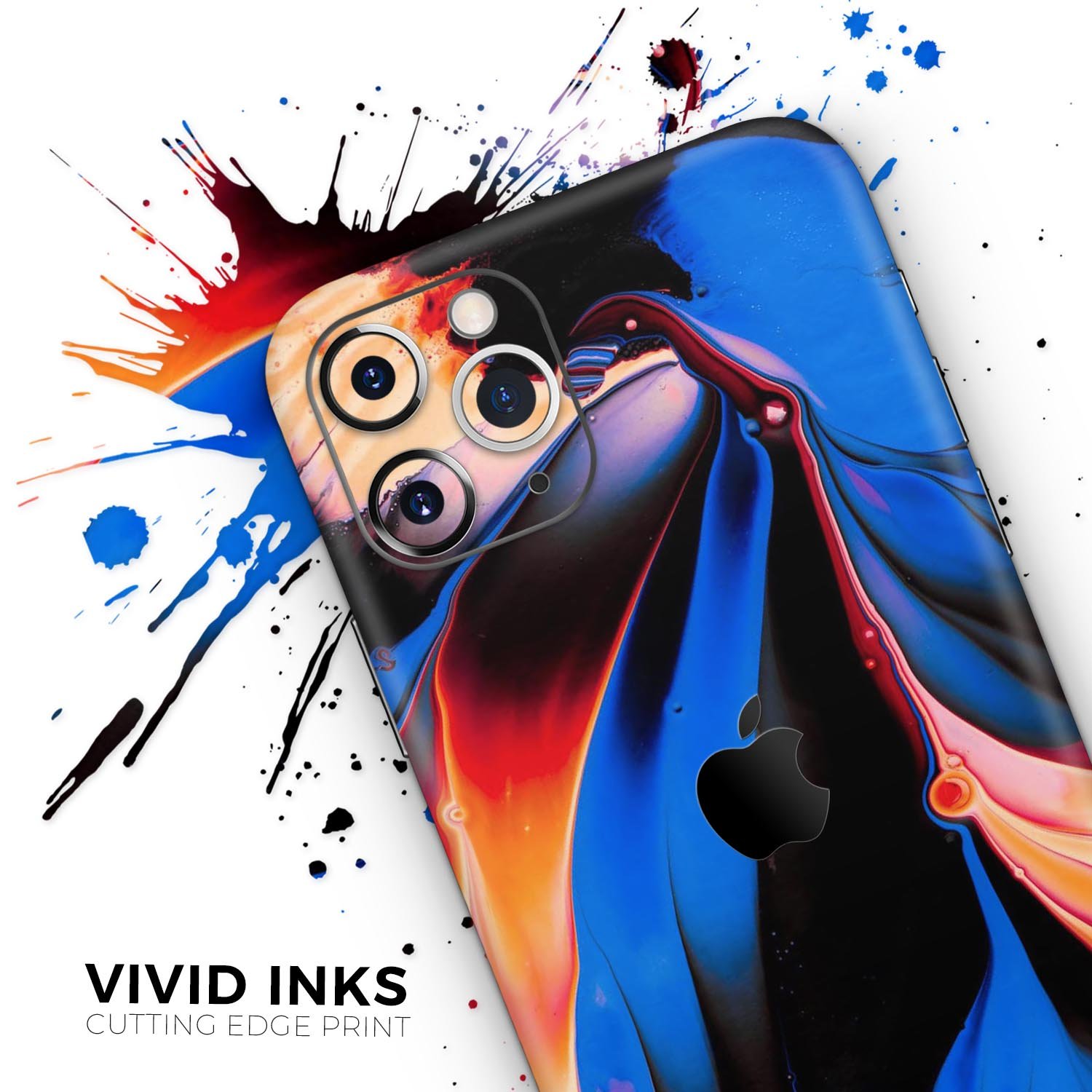 Liquid Abstract Paint V51 skin for Apple iPhone, showcasing vibrant colors and a sleek design.