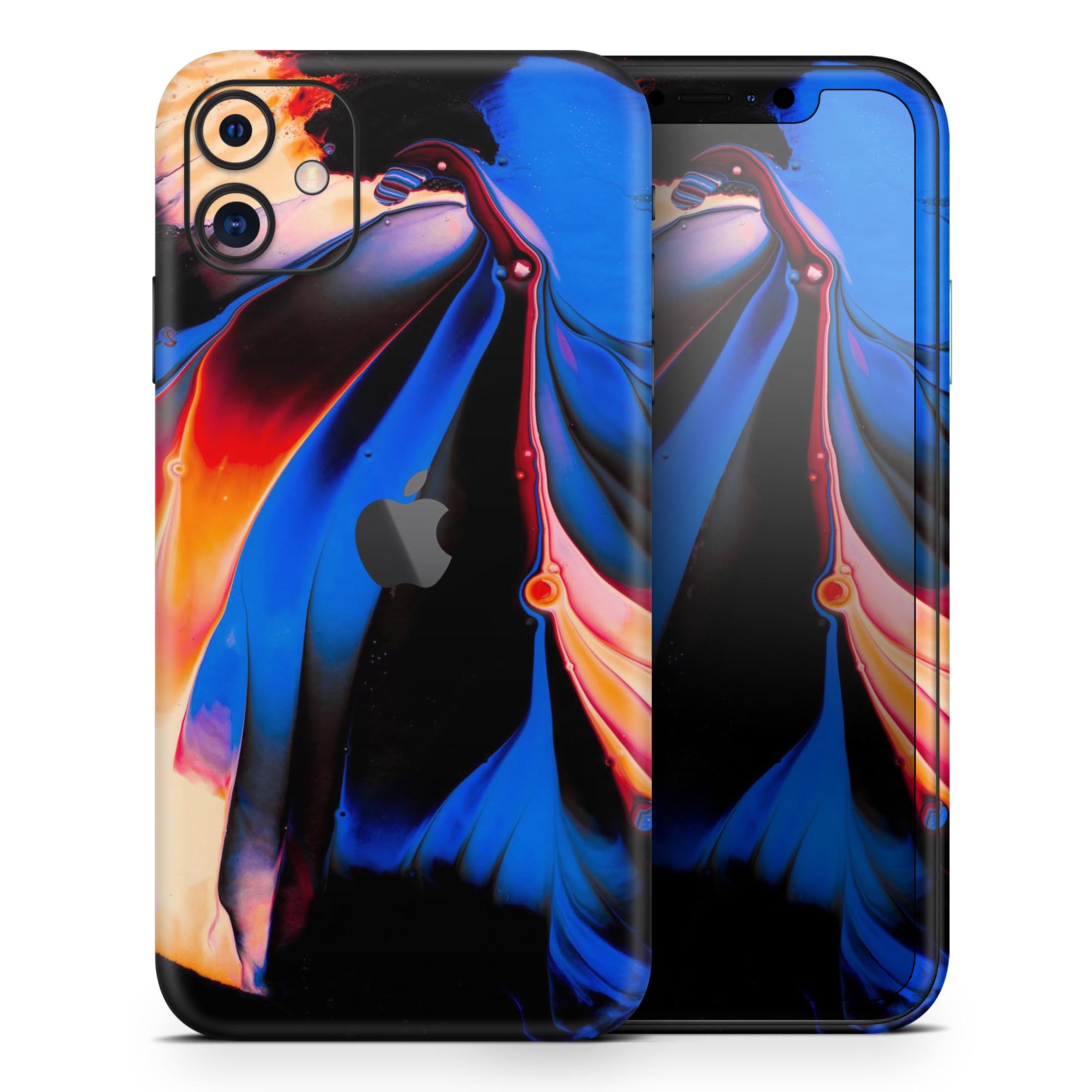 Liquid Abstract Paint V51 skin for Apple iPhone, showcasing vibrant colors and a sleek design.