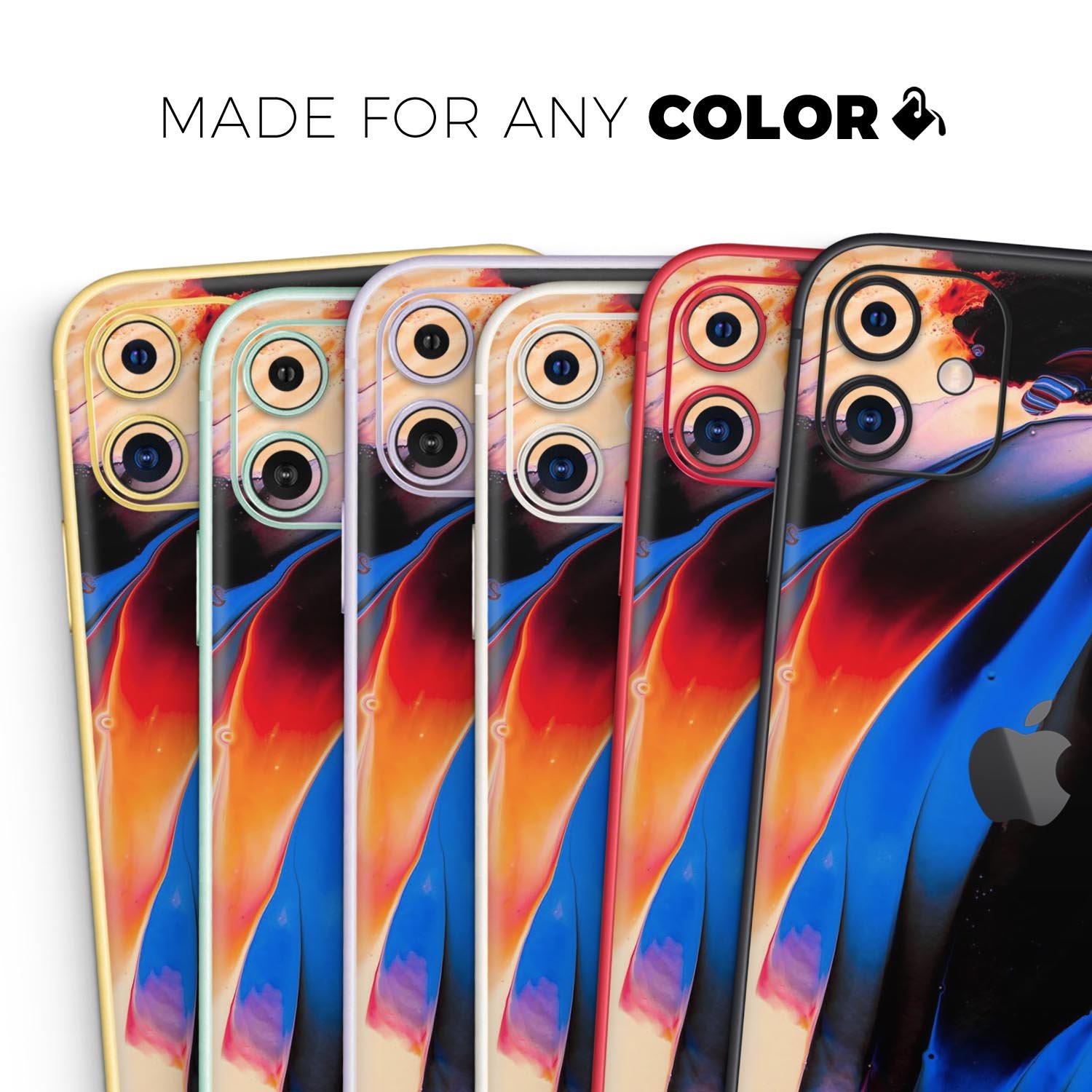 Liquid Abstract Paint V51 skin for Apple iPhone, showcasing vibrant colors and a sleek design.