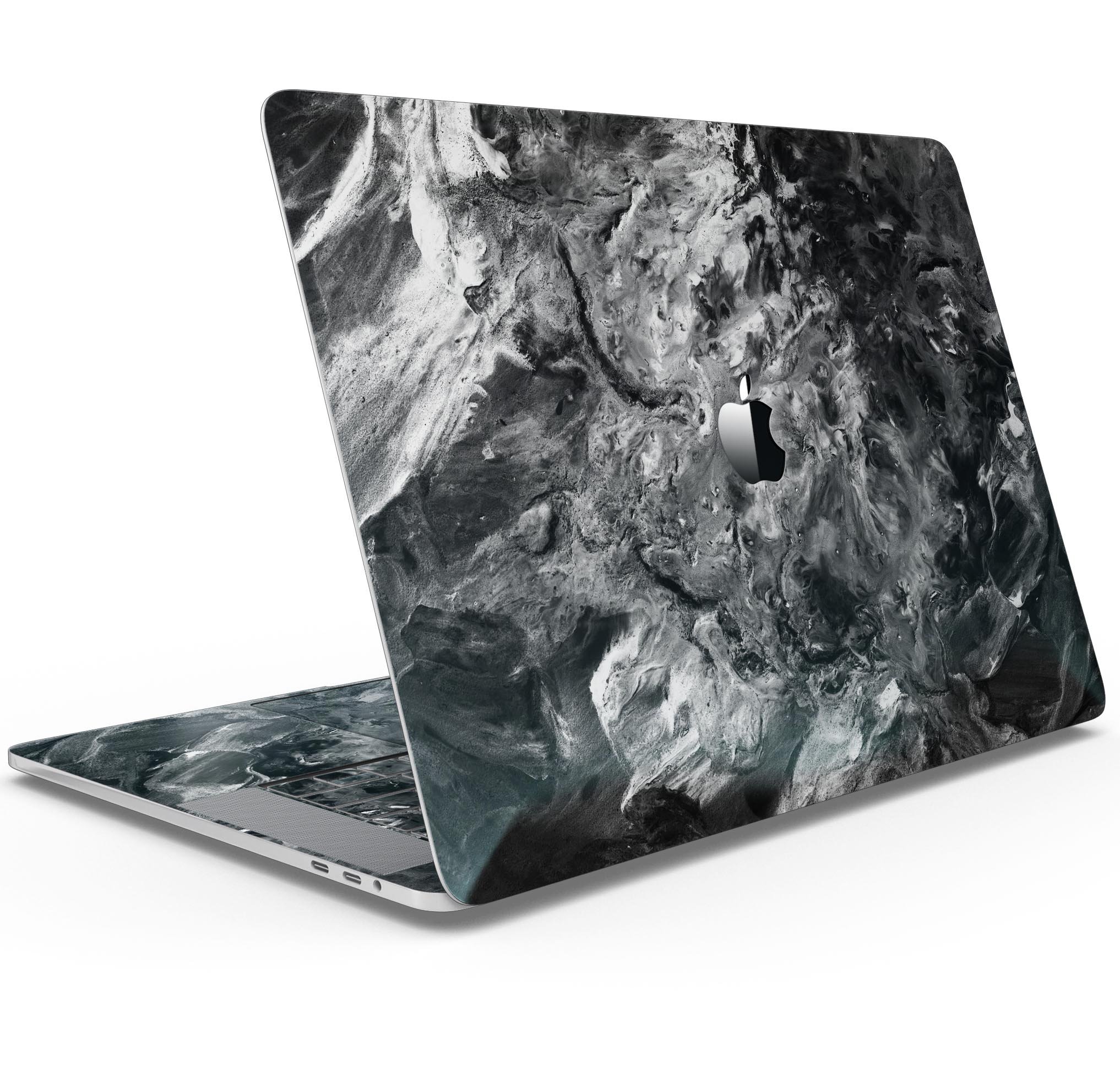 Liquid Abstract Paint V52 skin decal wrap kit for MacBook, showcasing vibrant colors and a sleek design.