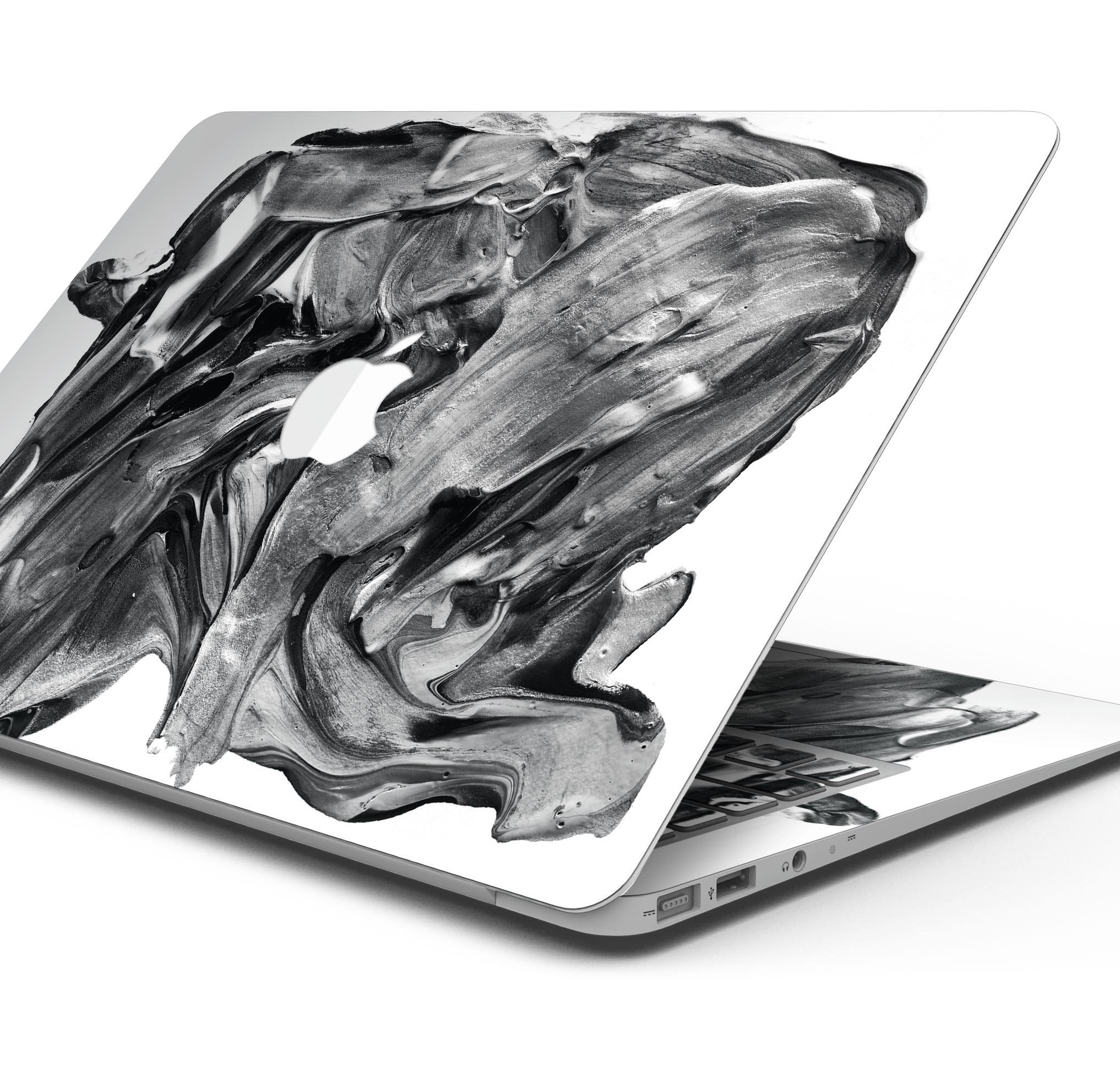 Liquid Abstract Paint V57 skin decal wrap kit for MacBook, showcasing vibrant colors and a sleek design.