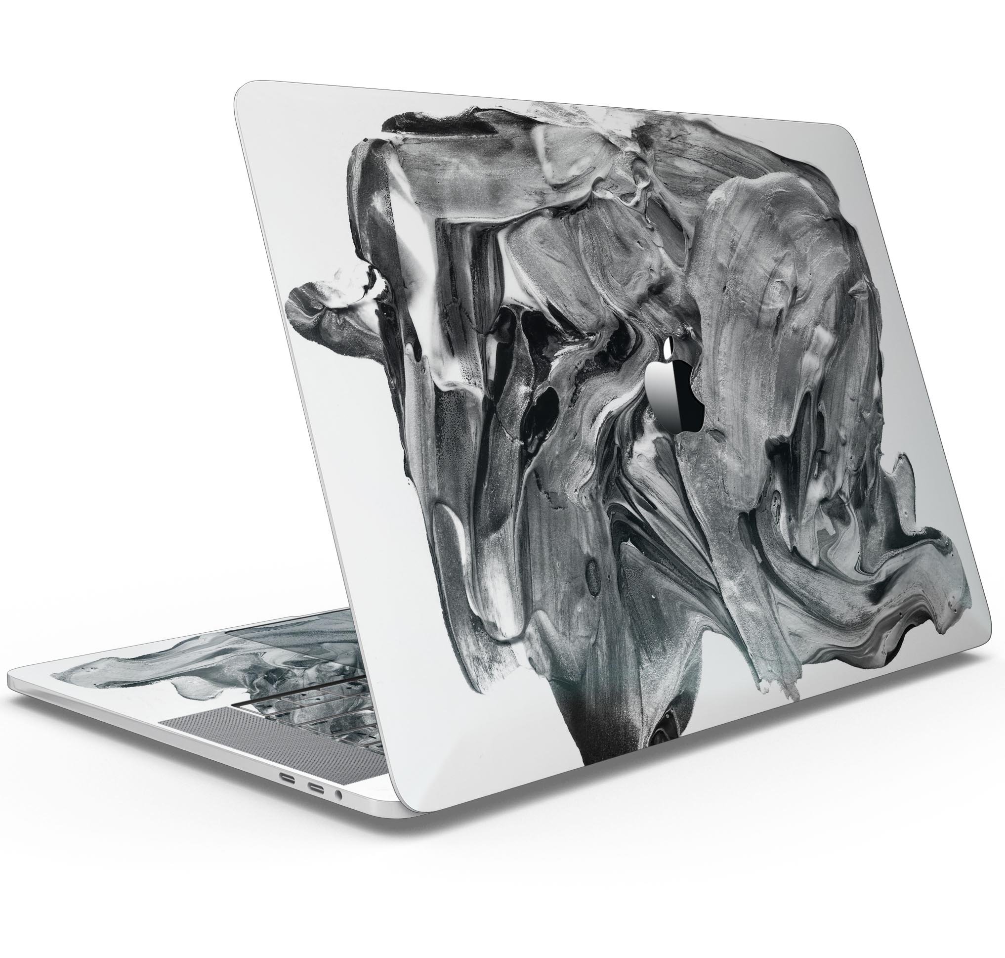 Liquid Abstract Paint V57 skin decal wrap kit for MacBook, showcasing vibrant colors and a sleek design.