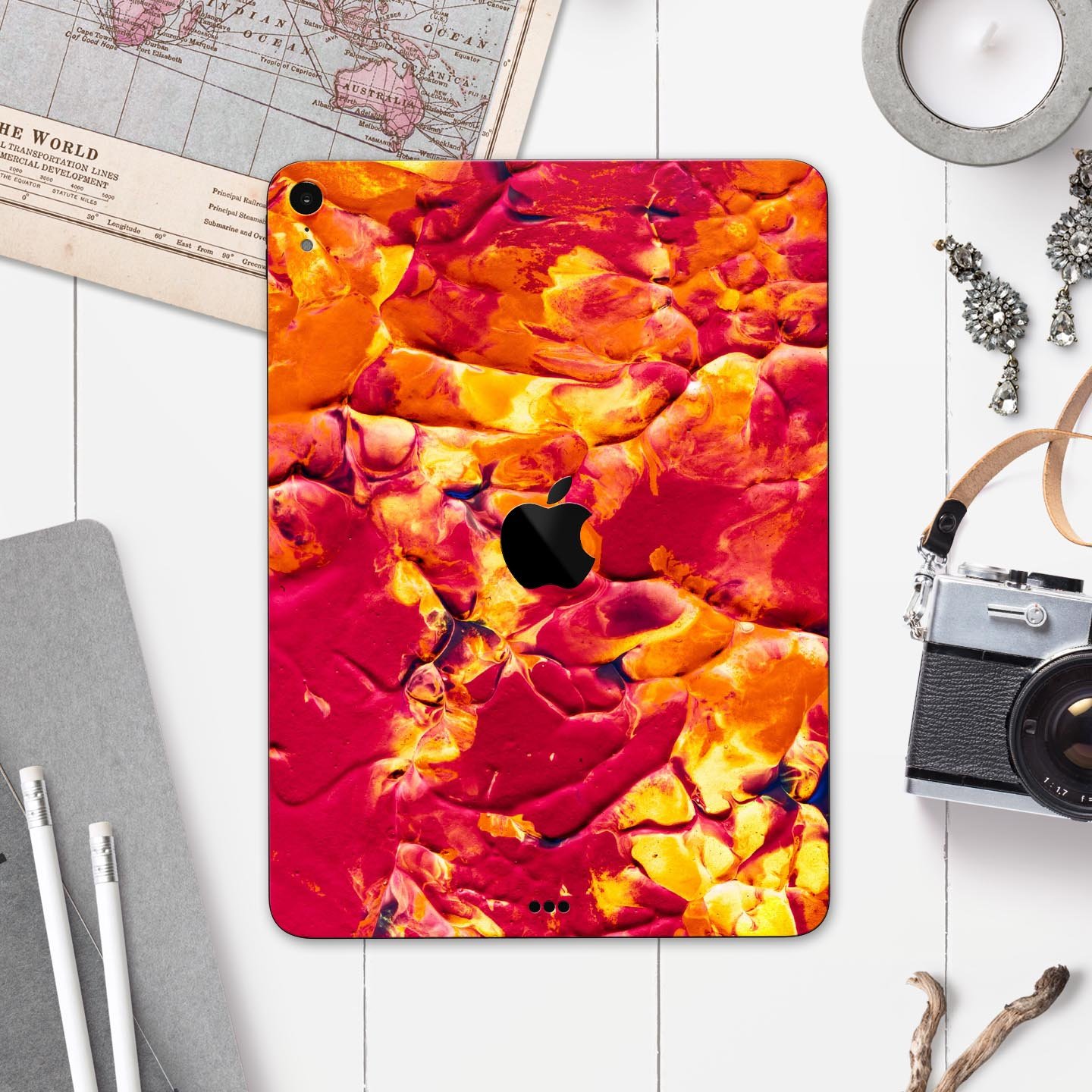 Liquid Abstract Paint V6 skin decal for Apple iPad Pro, showcasing vibrant abstract design and premium 3M material.