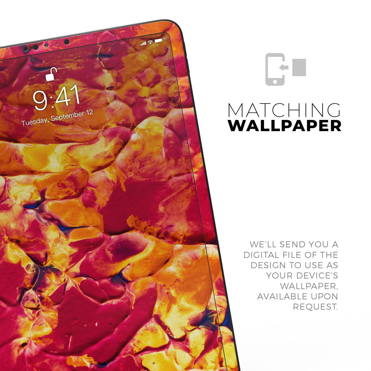 Liquid Abstract Paint V6 skin decal for Apple iPad Pro, showcasing vibrant abstract design and premium 3M material.