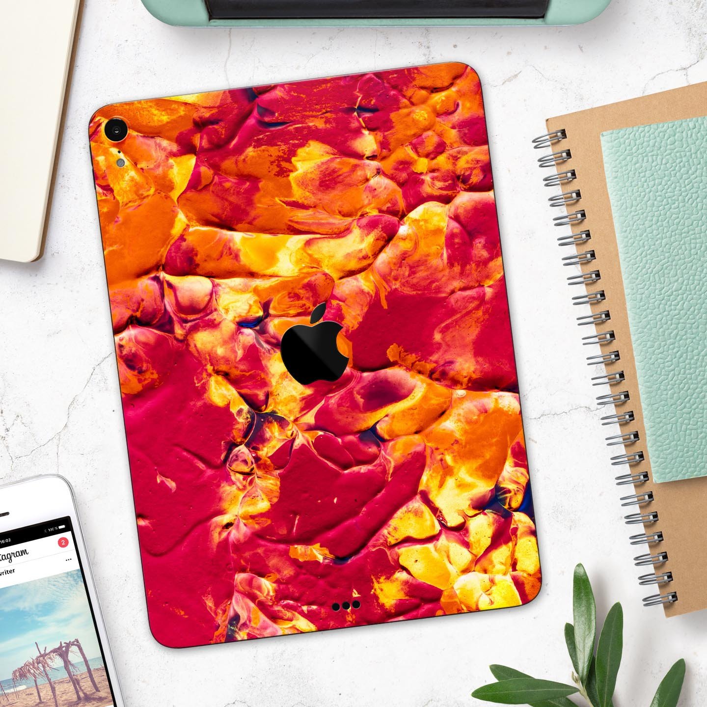 Liquid Abstract Paint V6 skin decal for Apple iPad Pro, showcasing vibrant abstract design and premium 3M material.