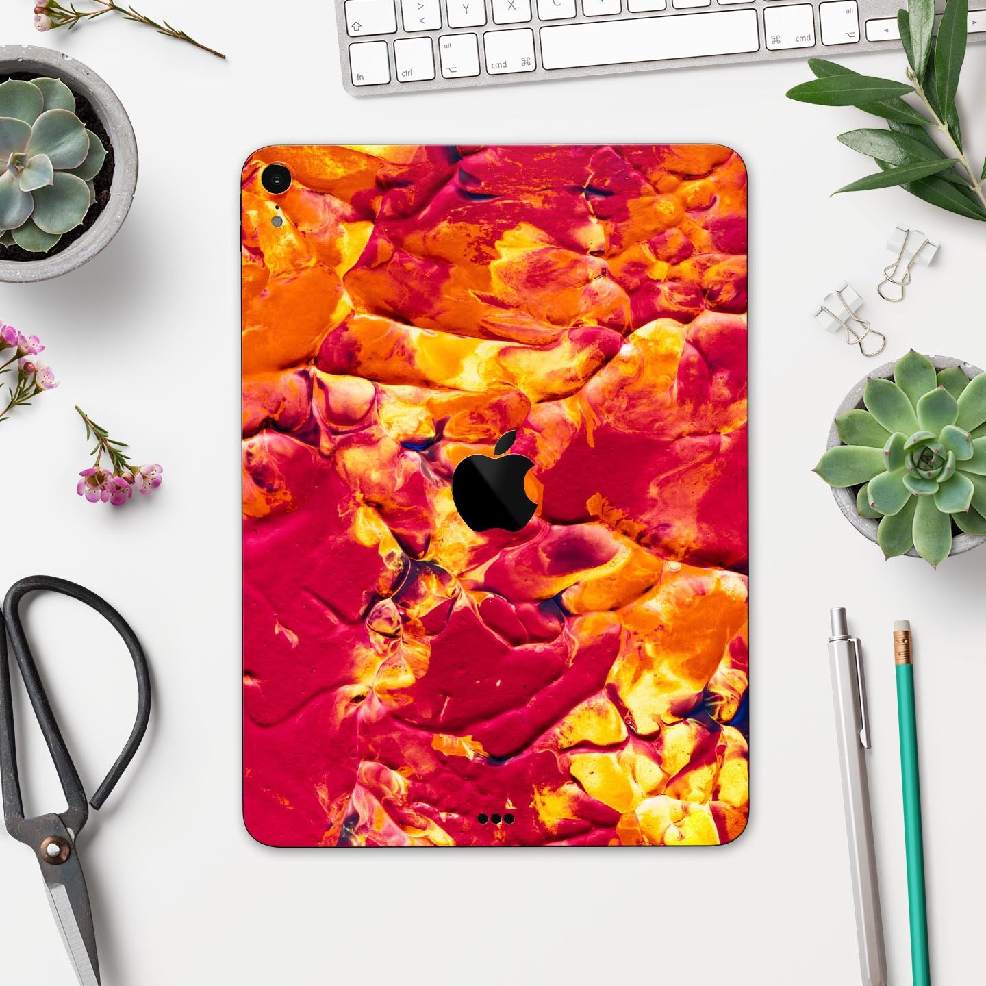 Liquid Abstract Paint V6 skin decal for Apple iPad Pro, showcasing vibrant abstract design and premium 3M material.