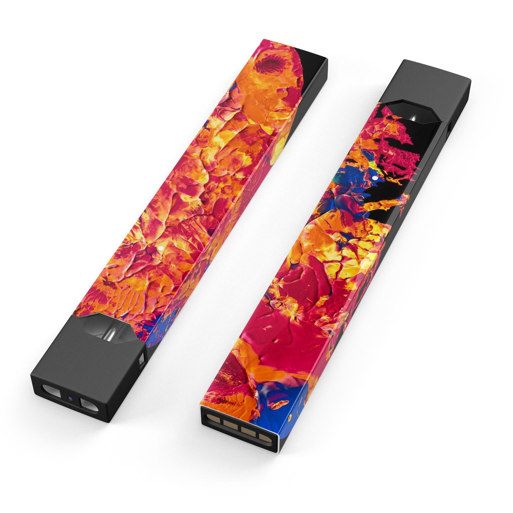 Liquid Abstract Paint V6 skin-wrap sticker for JUUL device, showcasing vibrant colors and precise cut for a perfect fit.