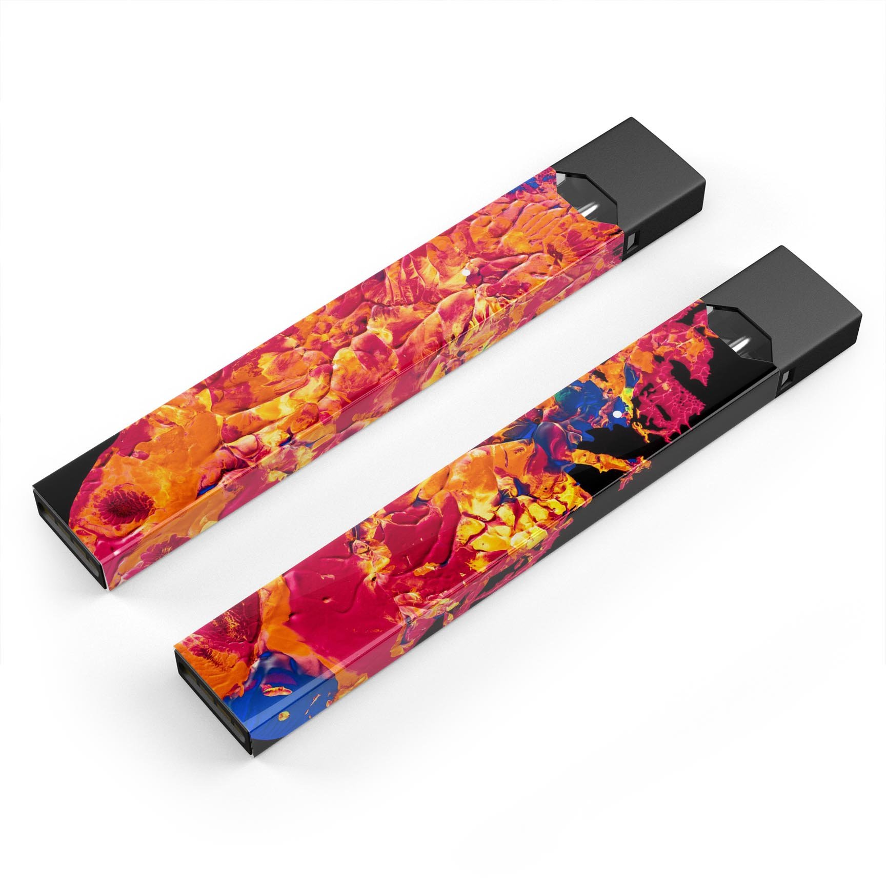 Liquid Abstract Paint V6 skin-wrap sticker for JUUL device, showcasing vibrant colors and precise cut for a perfect fit.