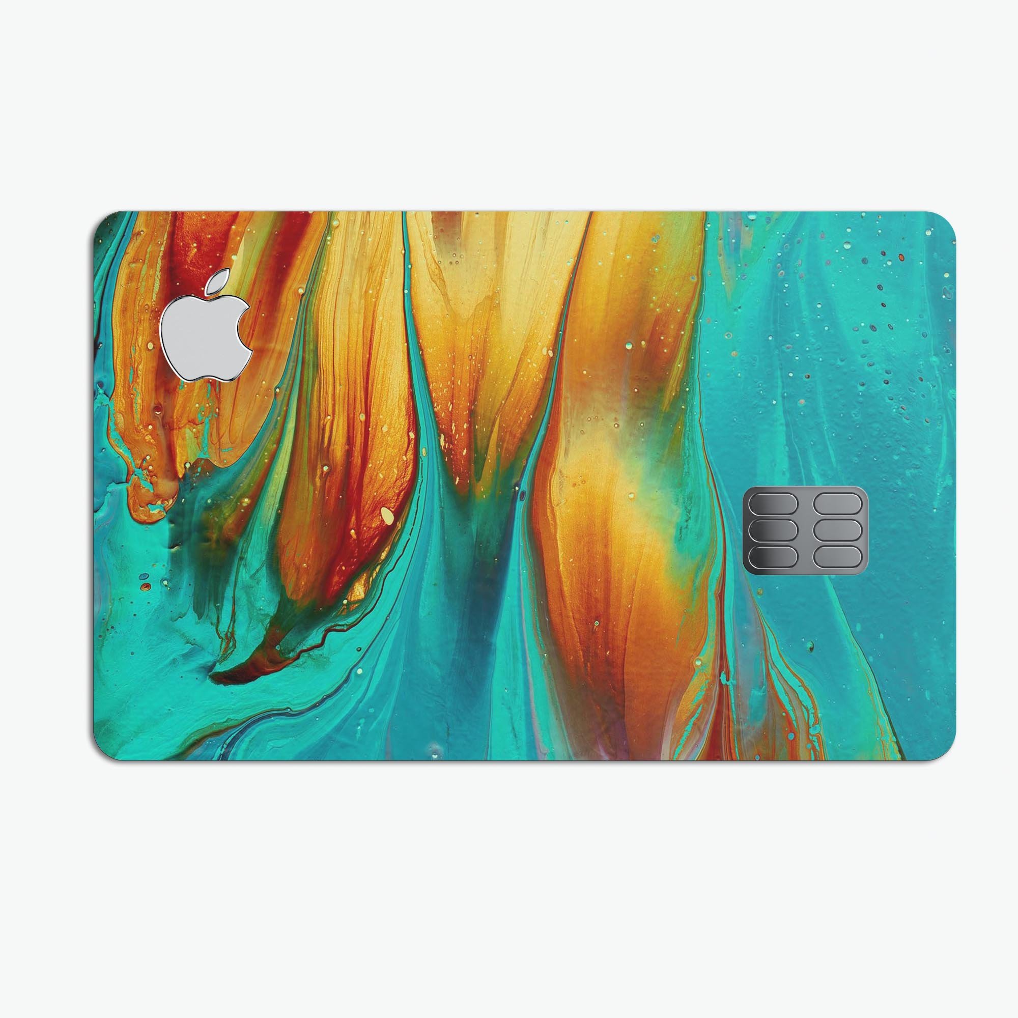 Liquid Abstract Paint V60 skin kit for Apple Card, showcasing premium vinyl design and protective features.