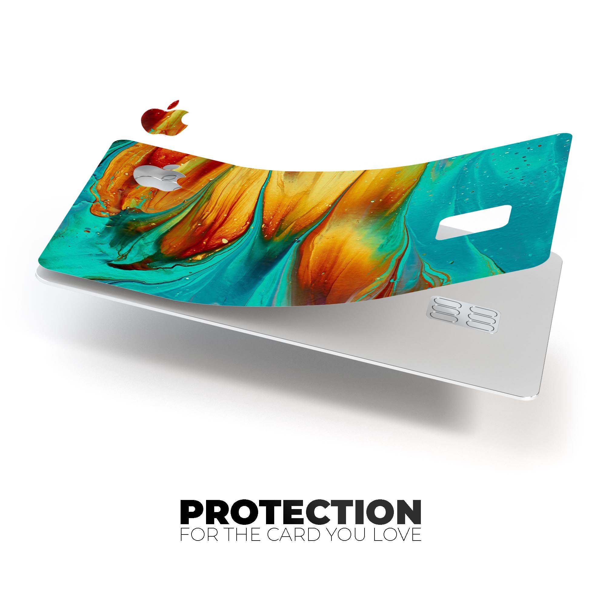 Liquid Abstract Paint V60 skin kit for Apple Card, showcasing premium vinyl design and protective features.