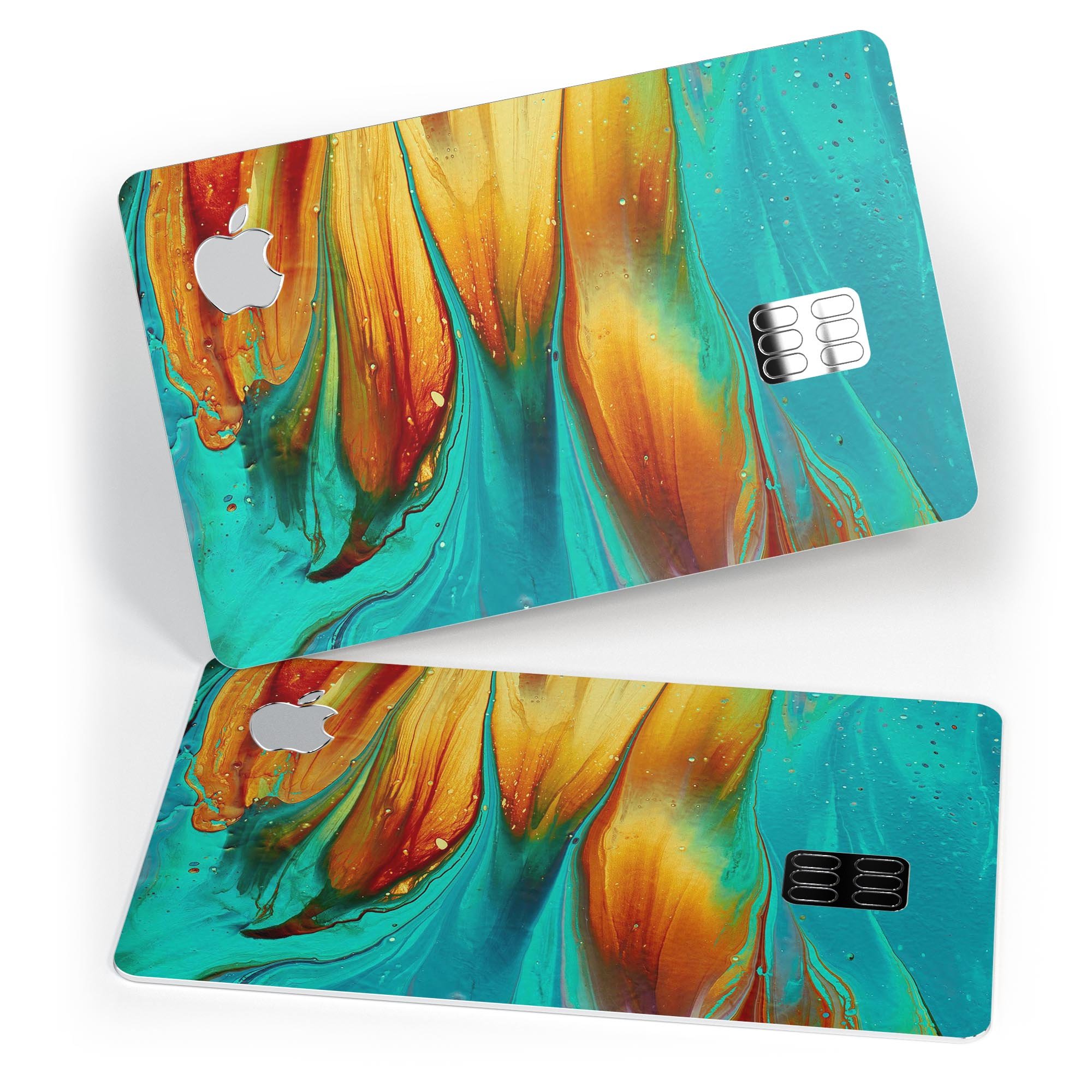 Liquid Abstract Paint V60 skin kit for Apple Card, showcasing premium vinyl design and protective features.