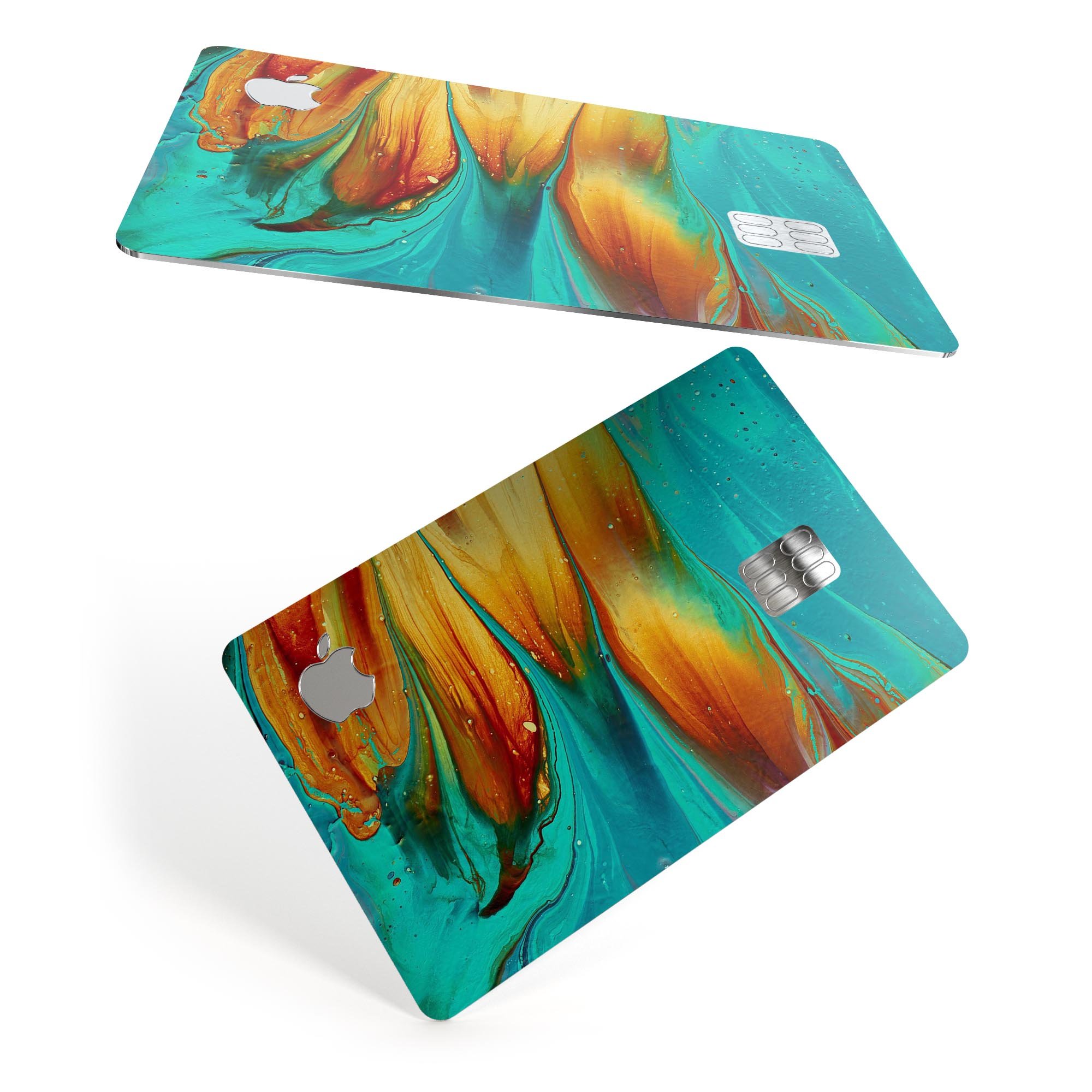 Liquid Abstract Paint V60 skin kit for Apple Card, showcasing premium vinyl design and protective features.