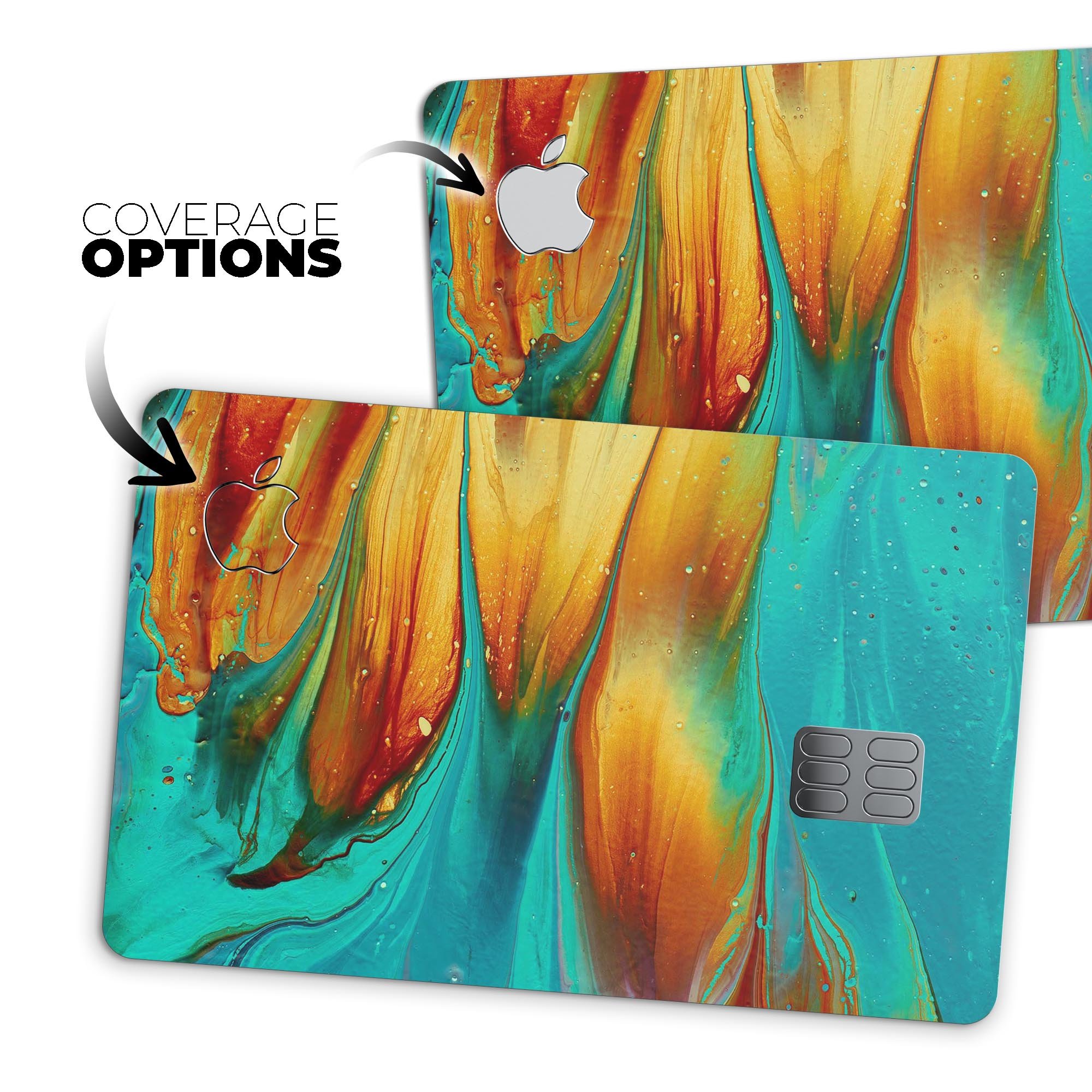 Liquid Abstract Paint V60 skin kit for Apple Card, showcasing premium vinyl design and protective features.