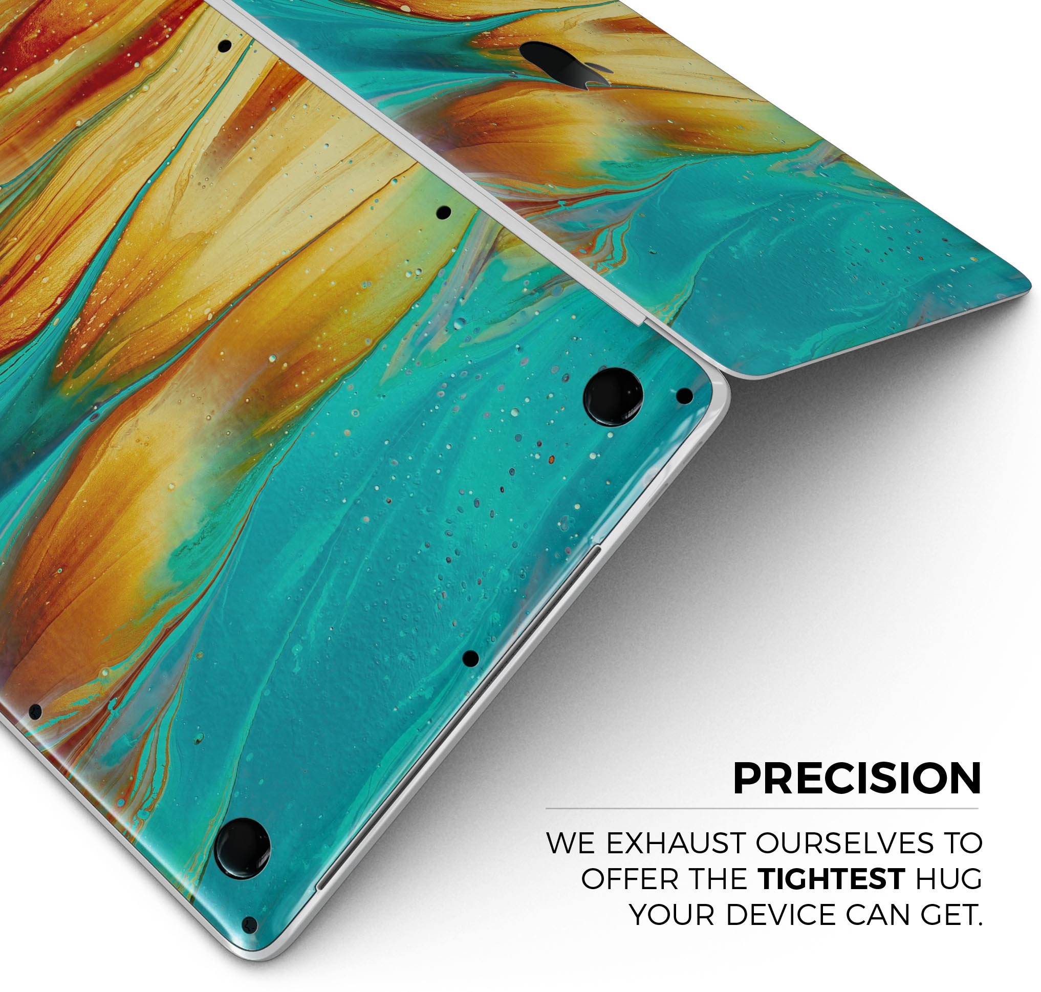 Liquid Abstract Paint V60 skin decal wrap kit for MacBook, showcasing vibrant colors and a sleek design.