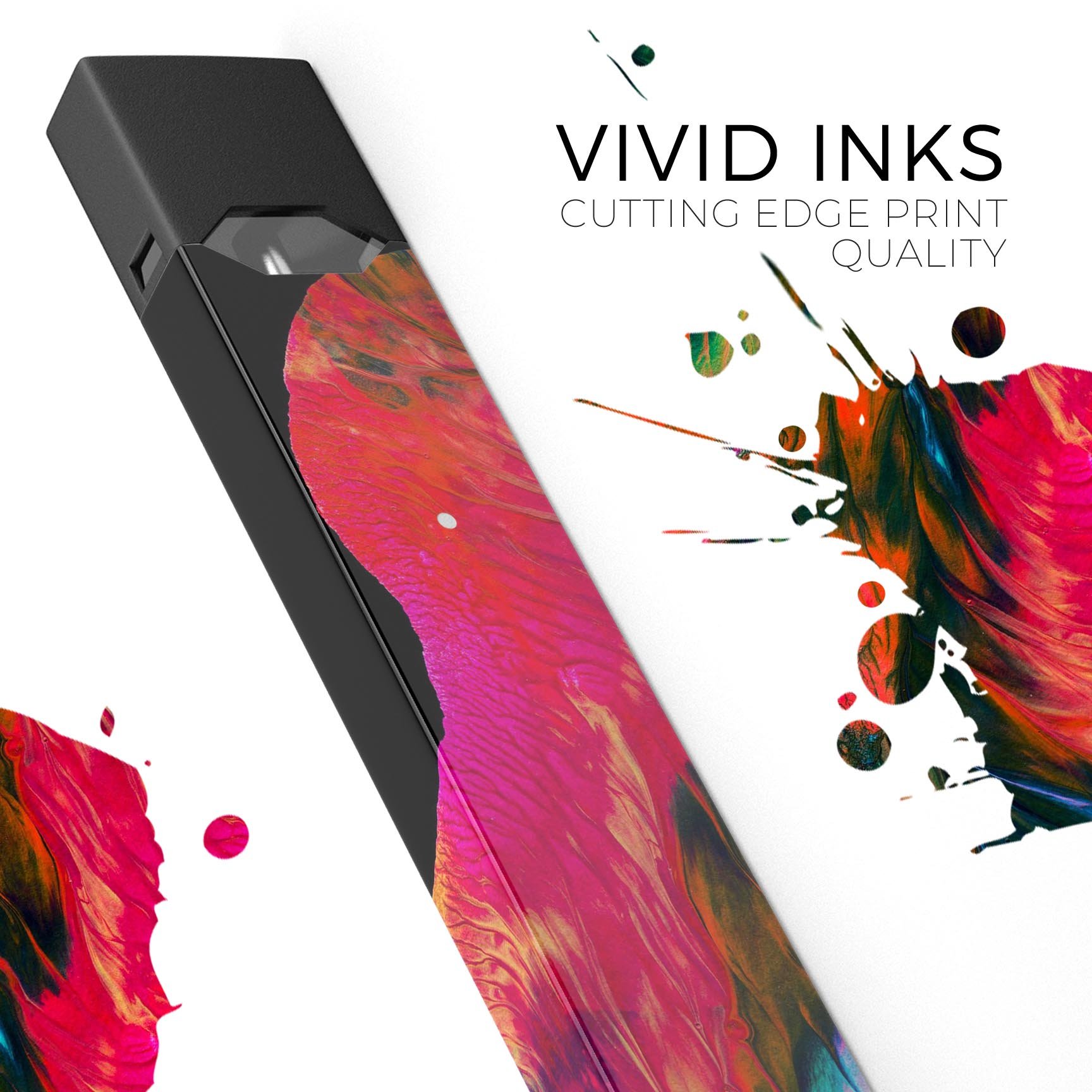 Liquid Abstract Paint V61 skin-wrap sticker designed for JUUL vaping device, showcasing vibrant abstract design and premium quality.