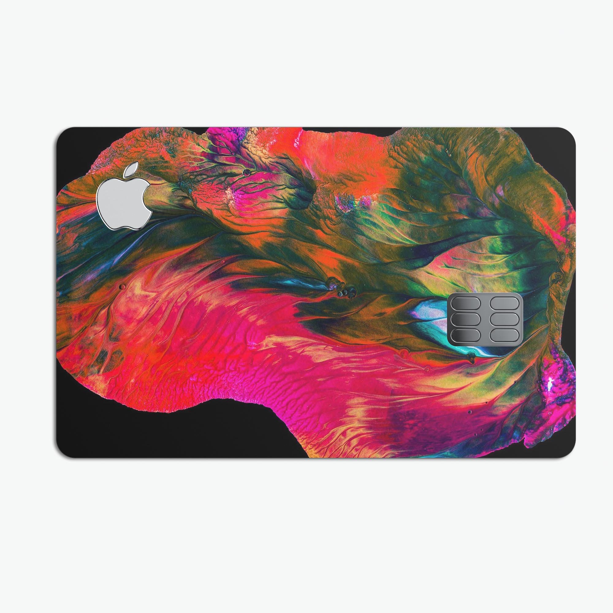 Liquid Abstract Paint V61 skin kit for Apple Card, showcasing premium vinyl design and finishes.