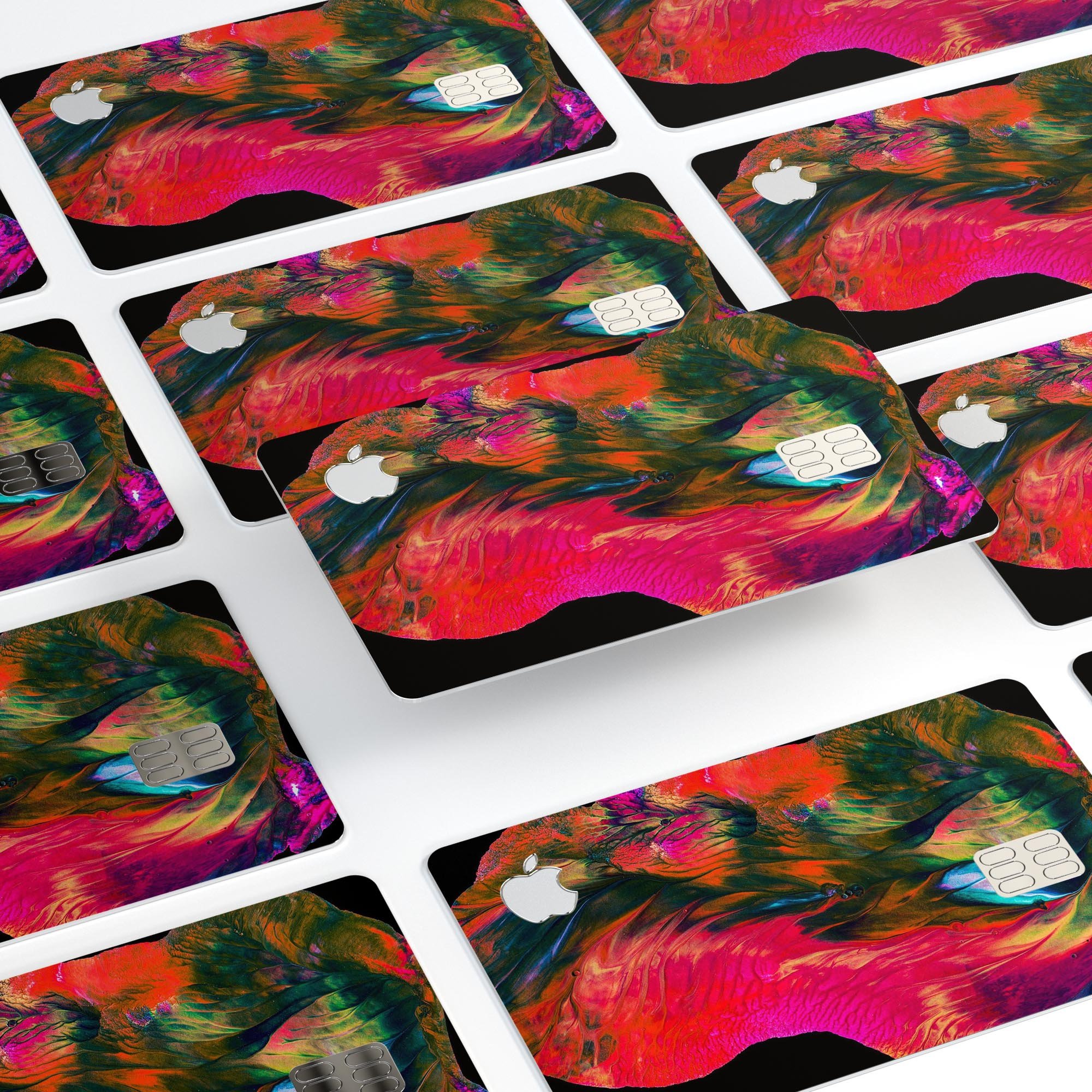 Liquid Abstract Paint V61 skin kit for Apple Card, showcasing premium vinyl design and finishes.