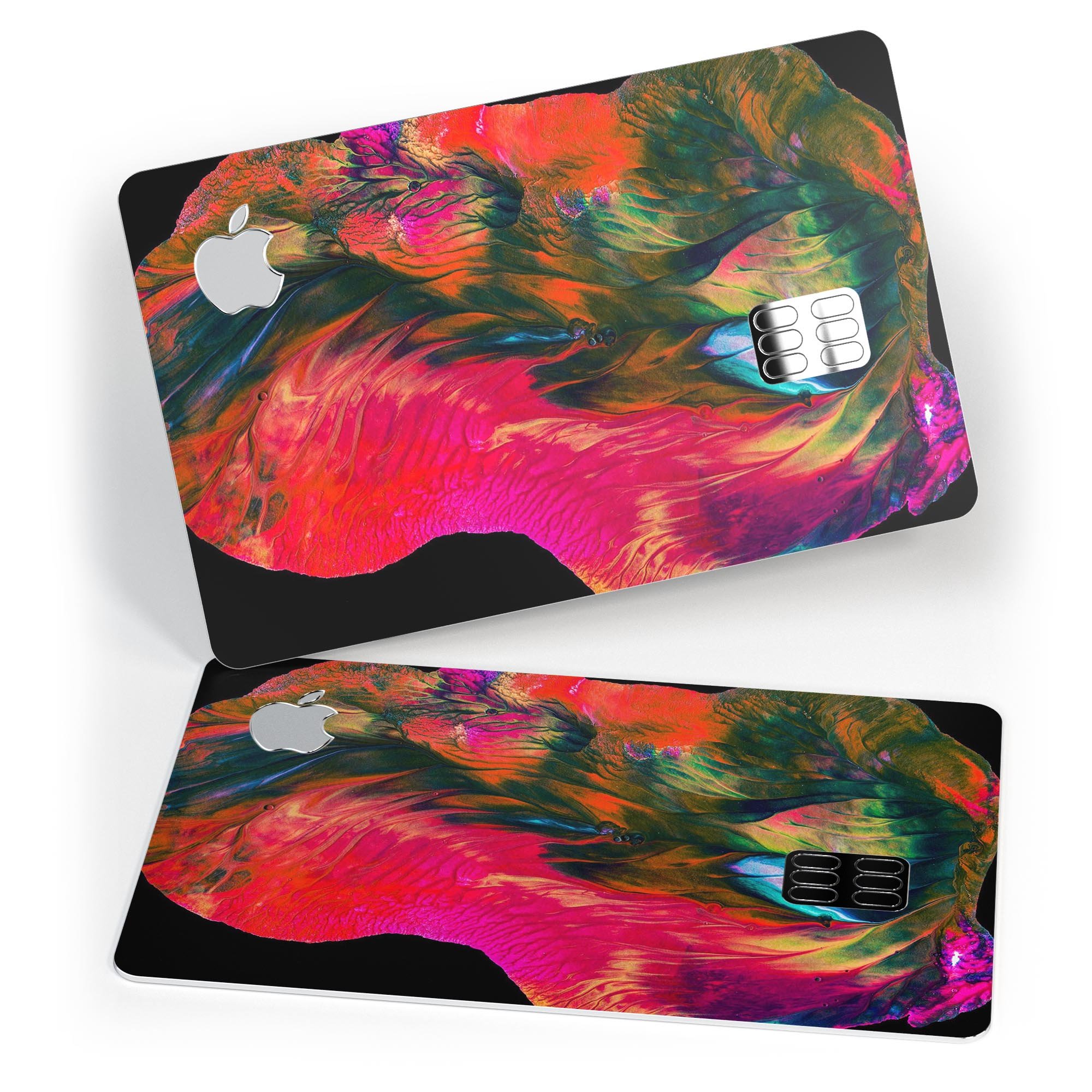 Liquid Abstract Paint V61 skin kit for Apple Card, showcasing premium vinyl design and finishes.