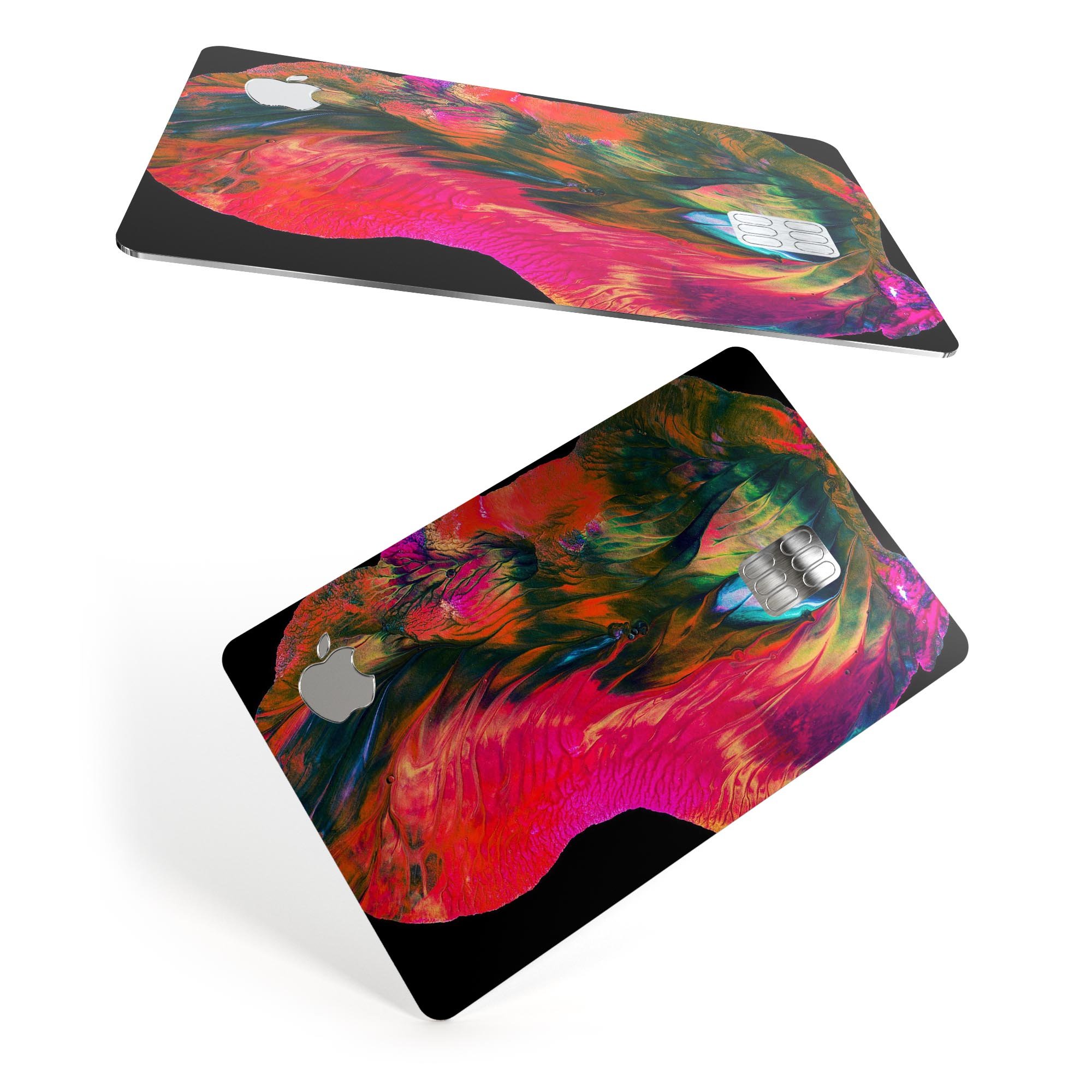 Liquid Abstract Paint V61 skin kit for Apple Card, showcasing premium vinyl design and finishes.