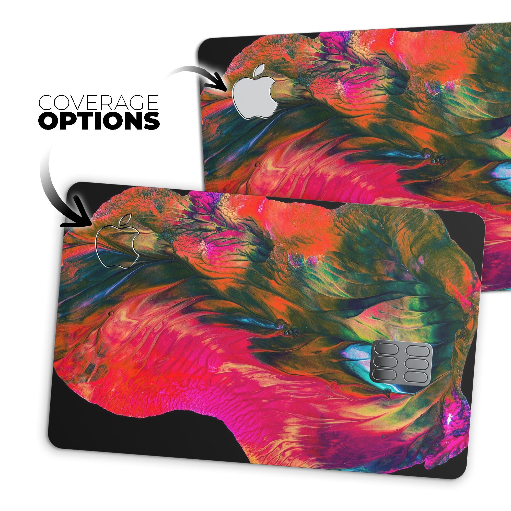 Liquid Abstract Paint V61 skin kit for Apple Card, showcasing premium vinyl design and finishes.