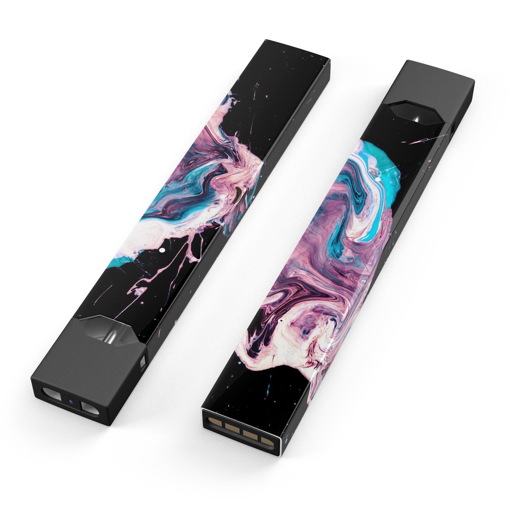 Liquid Abstract Paint V62 skin-wrap sticker designed for JUUL vaping device, showcasing vibrant colors and a sleek design.