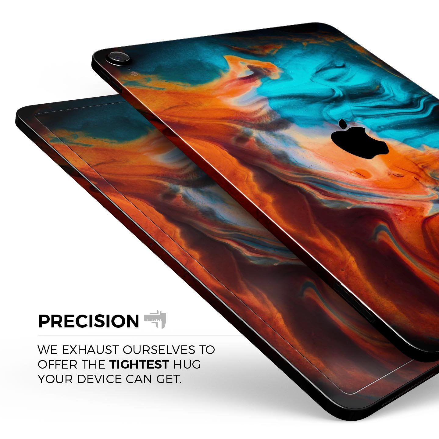 Liquid Abstract Paint V64 skin decal for Apple iPad, showcasing vibrant colors and a sleek design for full body protection.