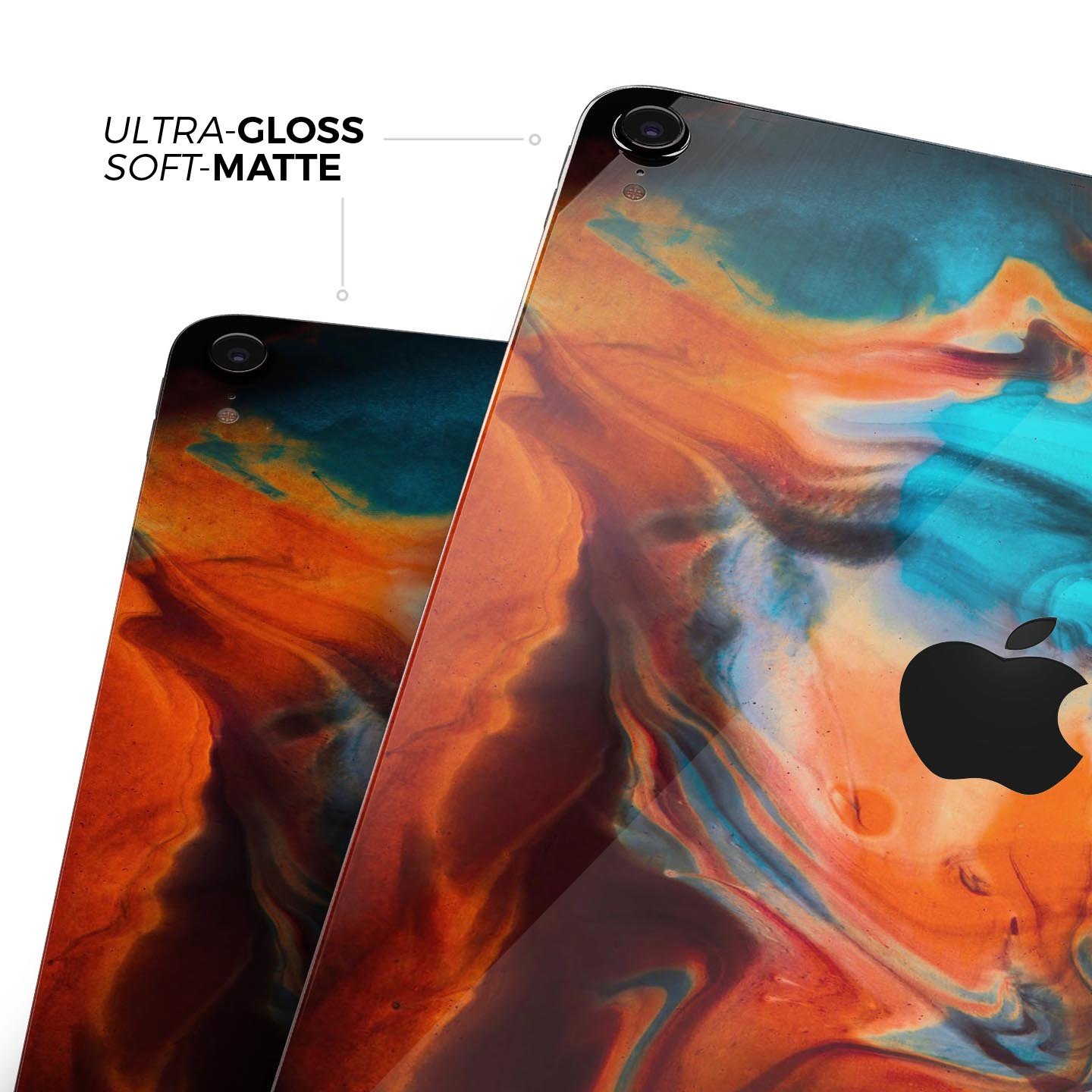 Liquid Abstract Paint V64 skin decal for Apple iPad, showcasing vibrant colors and a sleek design for full body protection.