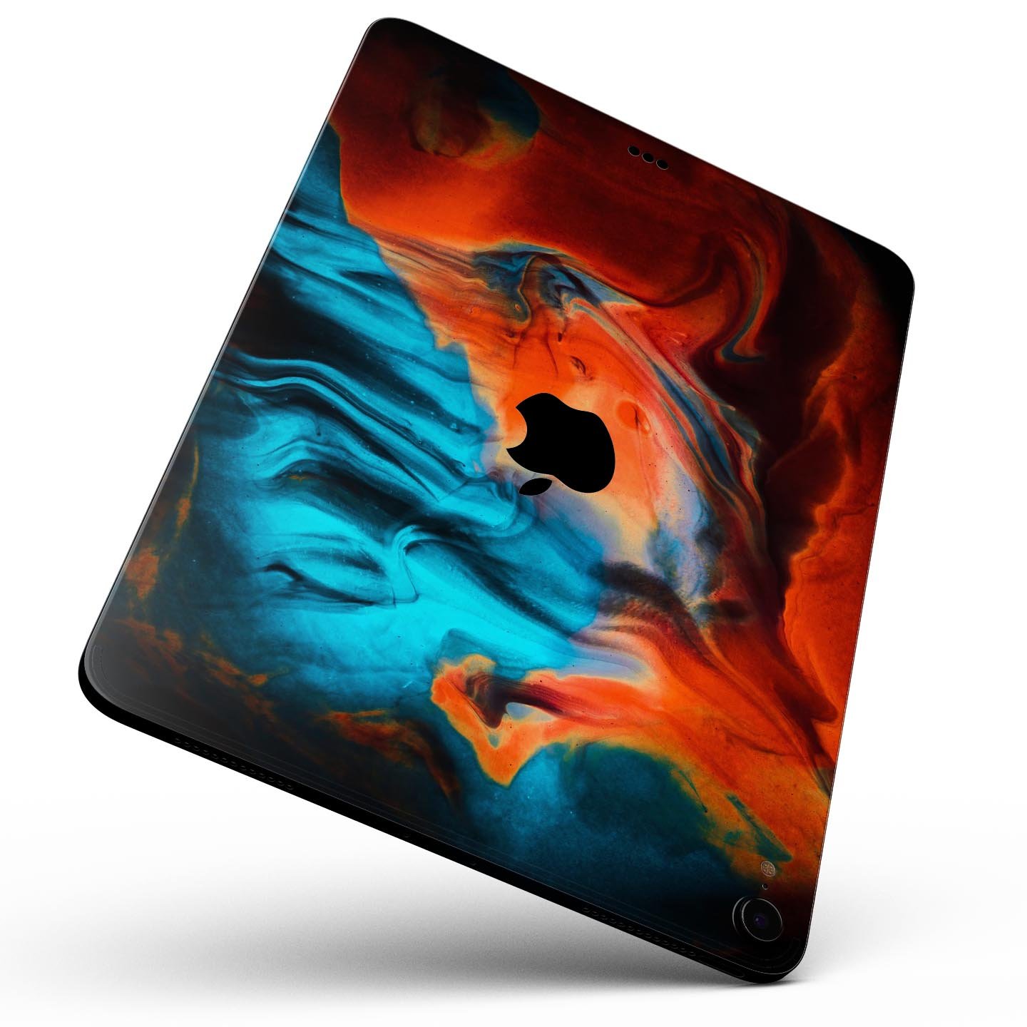 Liquid Abstract Paint V64 skin decal for Apple iPad, showcasing vibrant colors and a sleek design for full body protection.