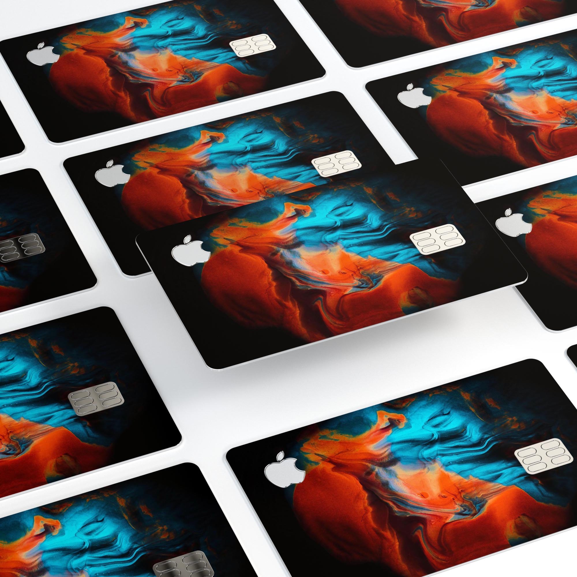 Liquid Abstract Paint V64 skin kit for Apple Card, showcasing premium vinyl design and finishes.