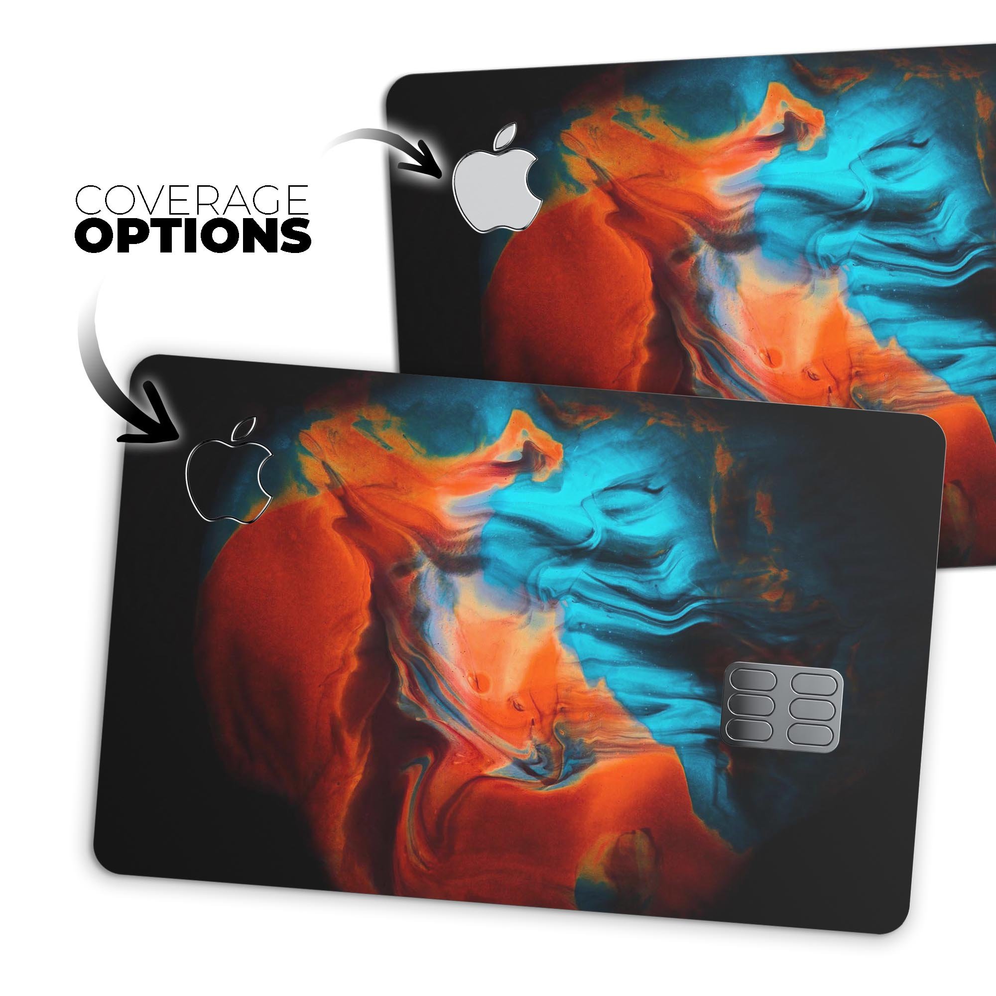 Liquid Abstract Paint V64 skin kit for Apple Card, showcasing premium vinyl design and finishes.