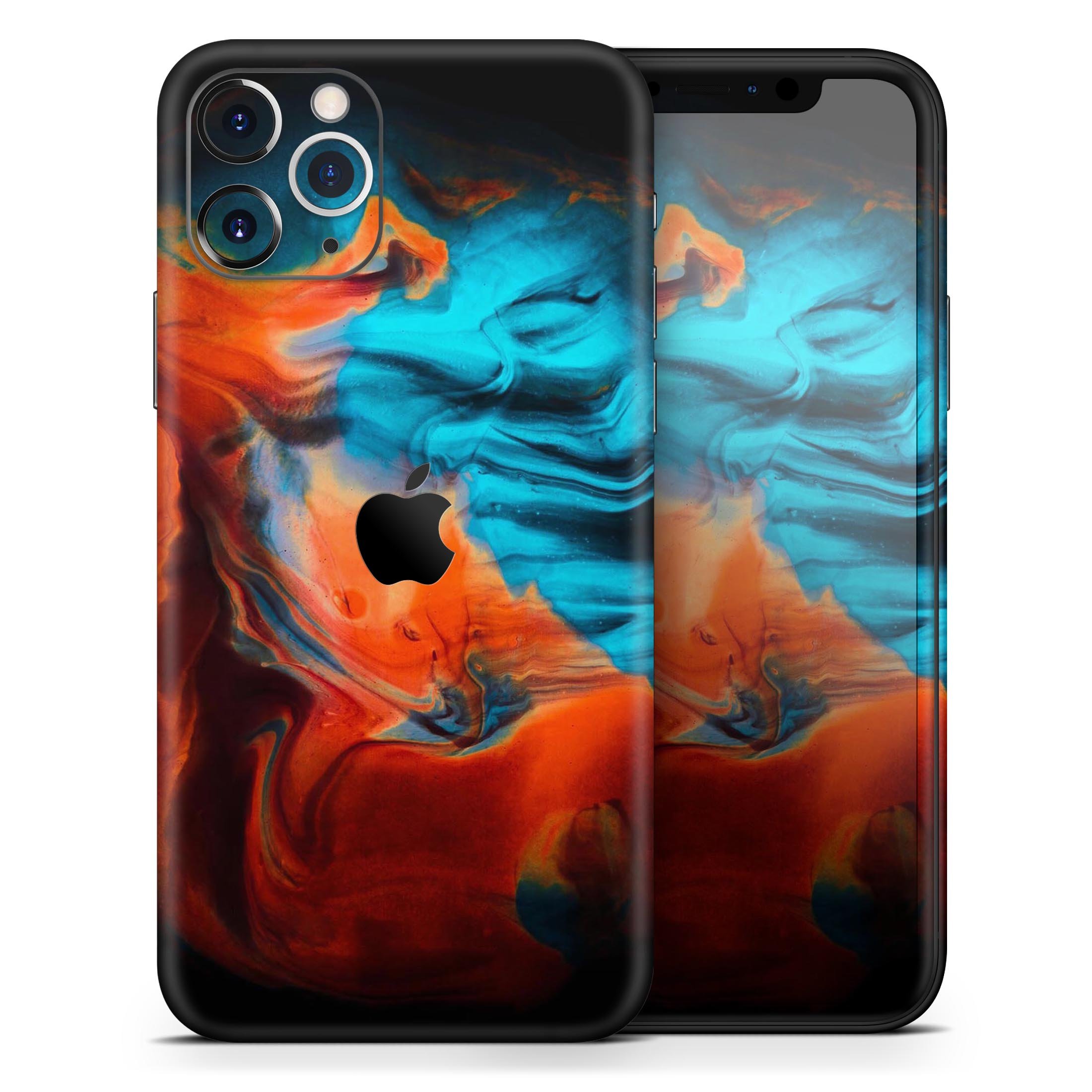 Liquid Abstract Paint V64 skin for Apple iPhone, showcasing vibrant colors and premium vinyl material.