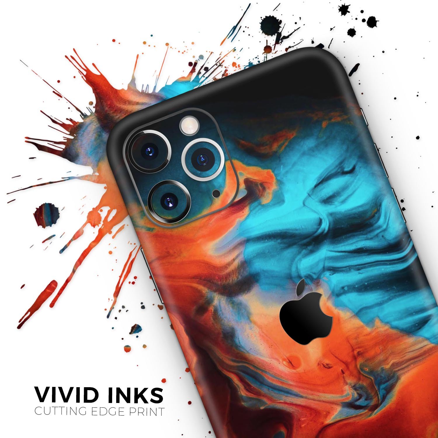 Liquid Abstract Paint V64 skin for Apple iPhone, showcasing vibrant colors and premium vinyl material.