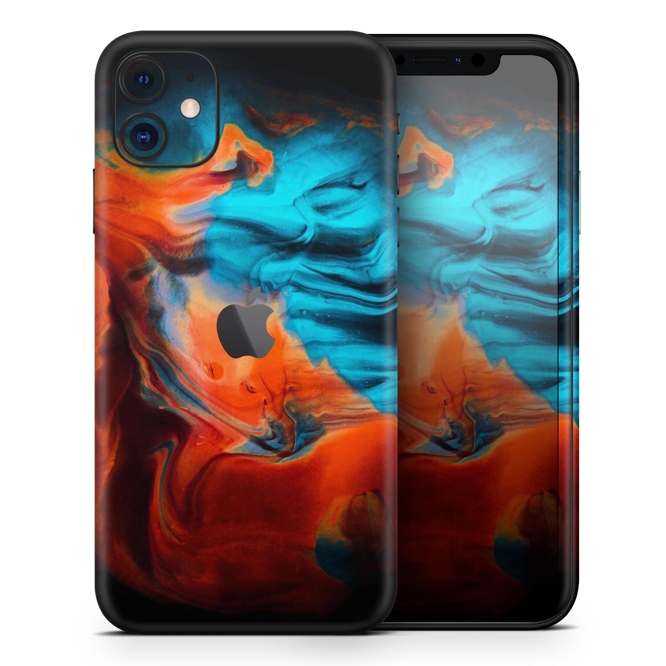 Liquid Abstract Paint V64 skin for Apple iPhone, showcasing vibrant colors and premium vinyl material.