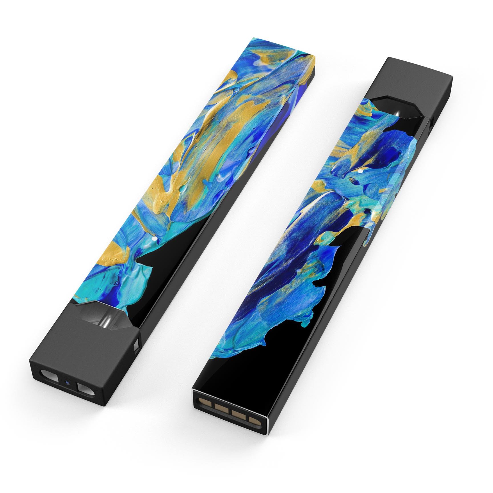 Liquid Abstract Paint V65 skin-wrap sticker designed for JUUL vaping device, showcasing vibrant colors and a protective layer.