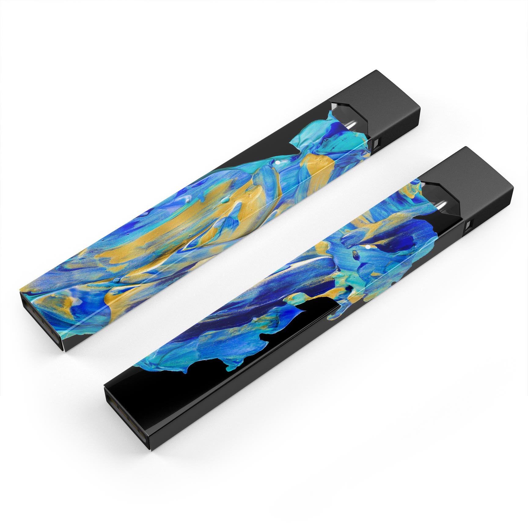 Liquid Abstract Paint V65 skin-wrap sticker designed for JUUL vaping device, showcasing vibrant colors and a protective layer.