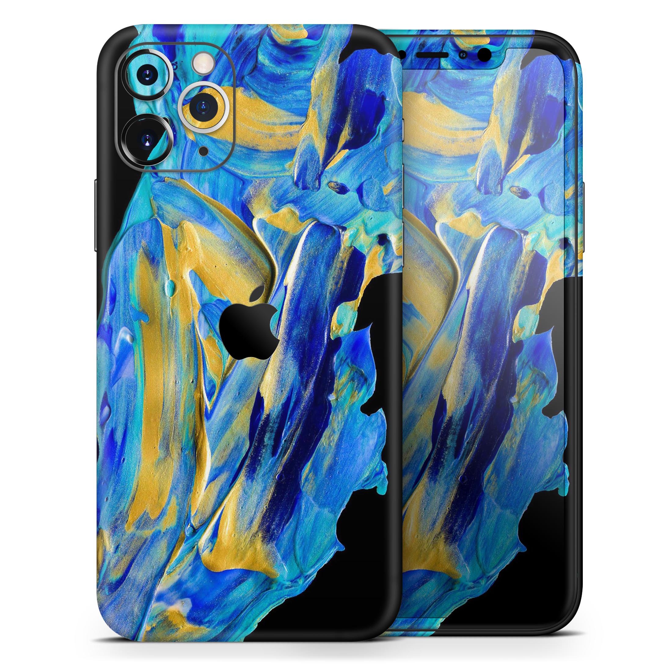 Liquid Abstract Paint V65 Skin-Kit for Apple iPhone, showcasing vibrant colors and a sleek design.