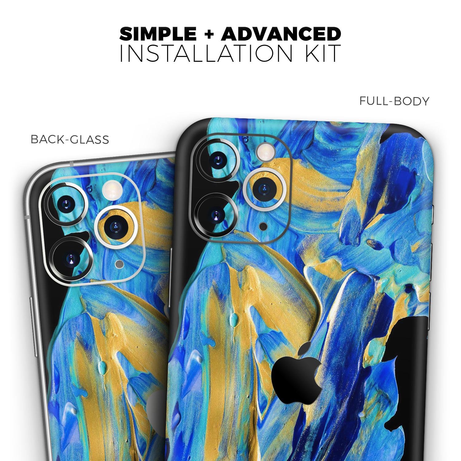 Liquid Abstract Paint V65 Skin-Kit for Apple iPhone, showcasing vibrant colors and a sleek design.