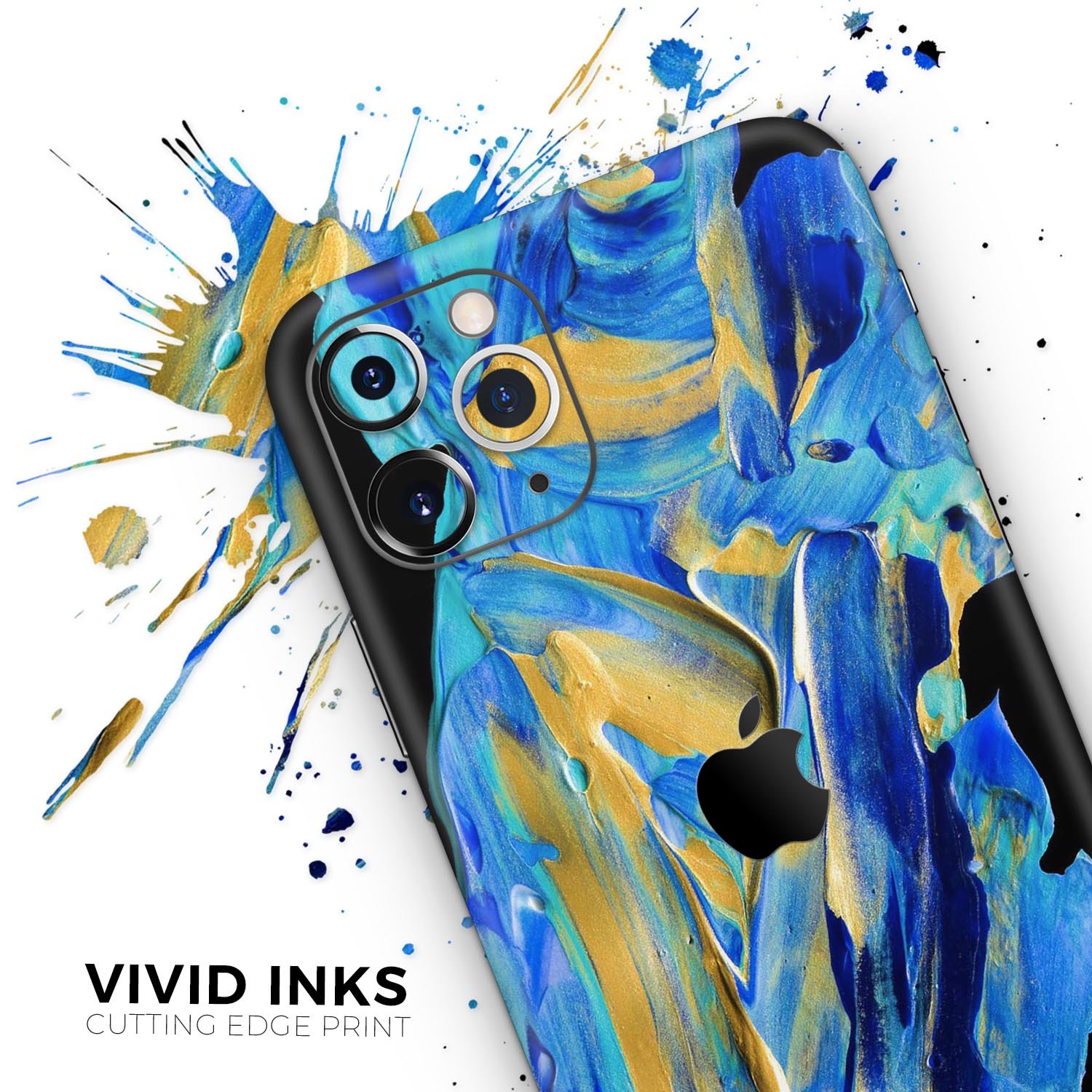 Liquid Abstract Paint V65 Skin-Kit for Apple iPhone, showcasing vibrant colors and a sleek design.