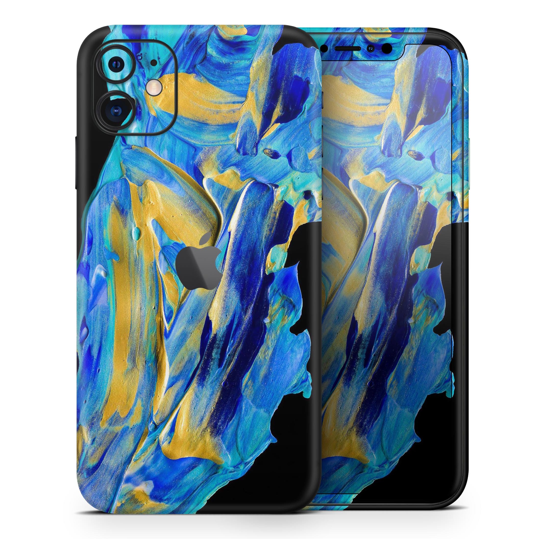 Liquid Abstract Paint V65 Skin-Kit for Apple iPhone, showcasing vibrant colors and a sleek design.