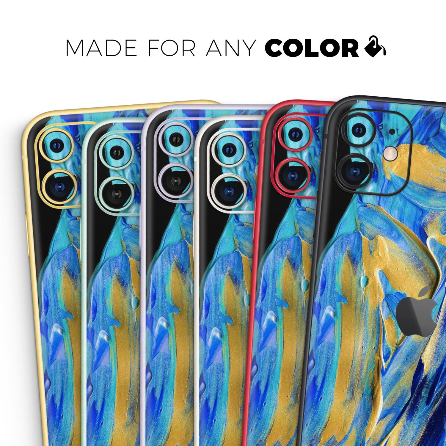 Liquid Abstract Paint V65 Skin-Kit for Apple iPhone, showcasing vibrant colors and a sleek design.