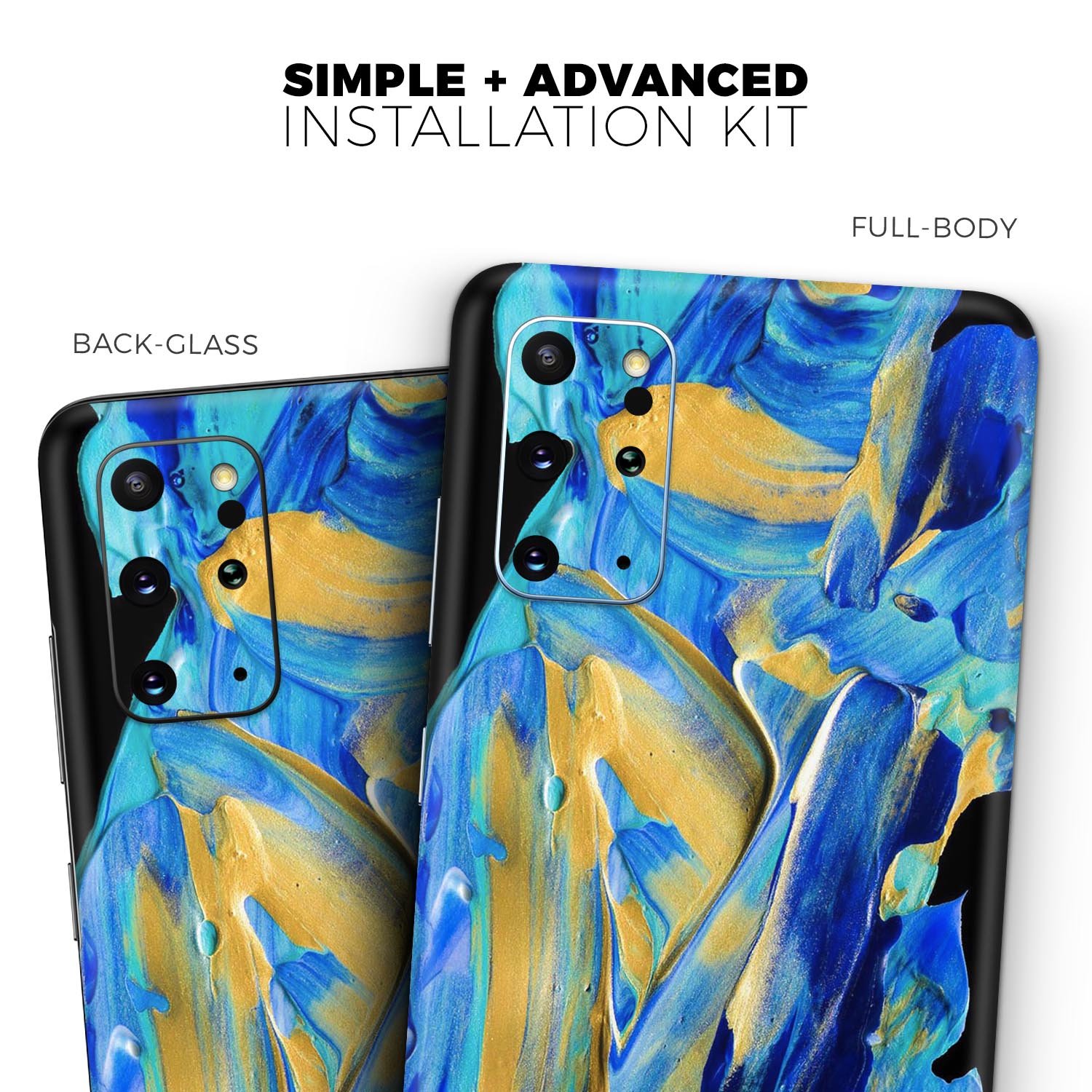 Liquid Abstract Paint V65 skin for Samsung Galaxy S-Series, showcasing vibrant colors and a sleek design.