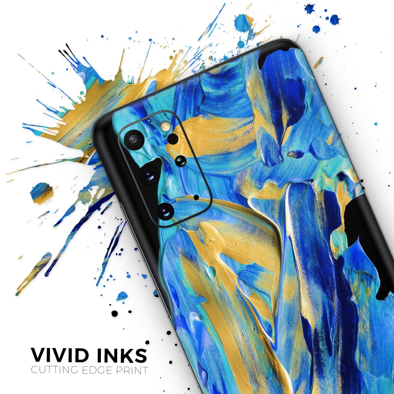 Liquid Abstract Paint V65 skin for Samsung Galaxy S-Series, showcasing vibrant colors and a sleek design.