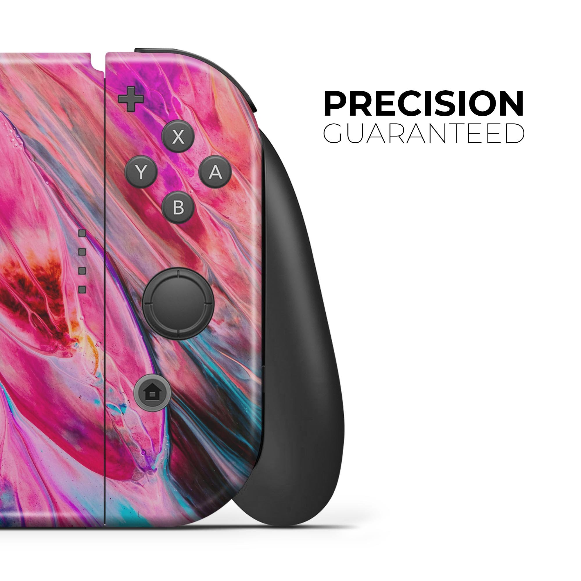 Liquid Abstract Paint V67 skin decal wrap kit for Nintendo Switch, showcasing vibrant abstract design and soft-touch matte finish.