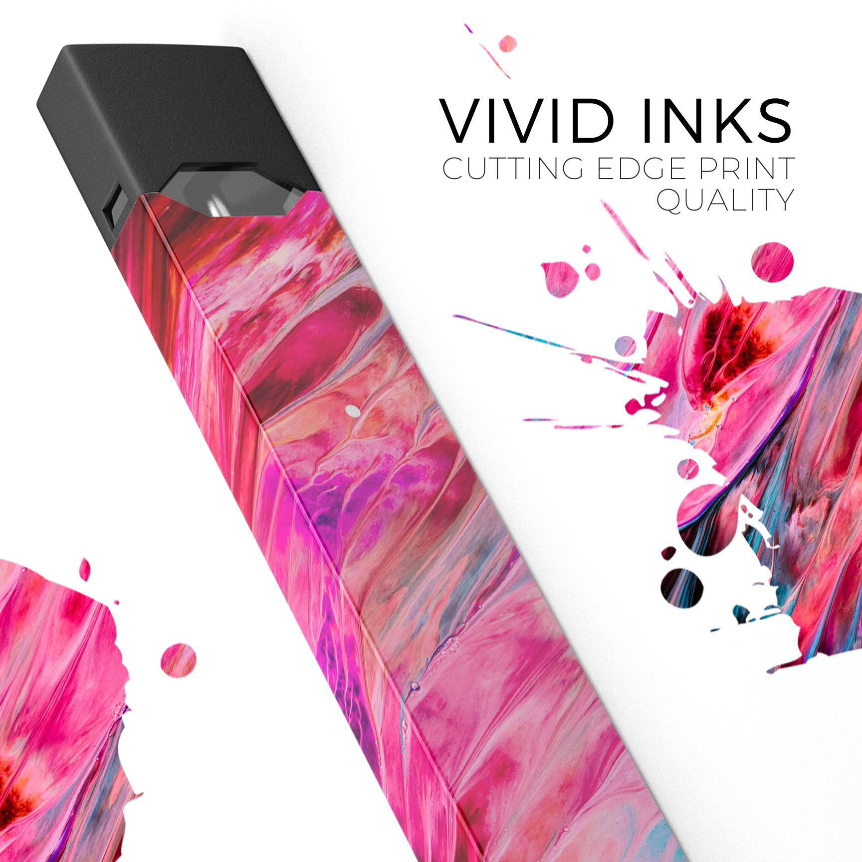 Liquid Abstract Paint V67 skin-wrap sticker designed for JUUL vaping device, featuring vibrant abstract design and protective lamination.