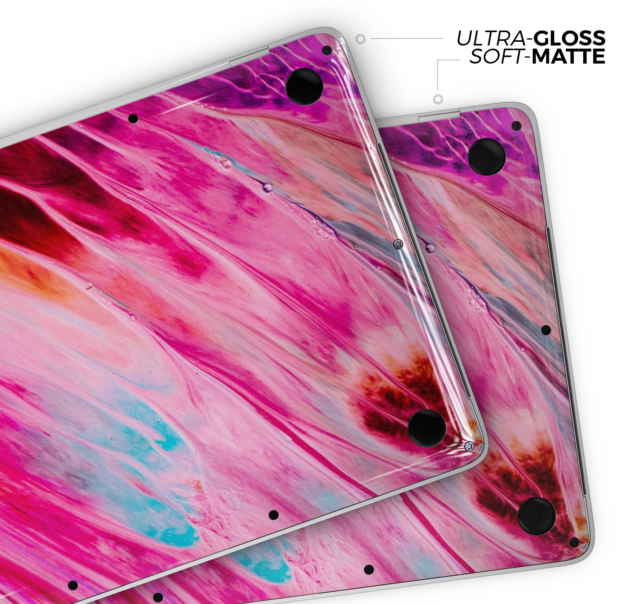 Liquid Abstract Paint V67 skin decal wrap kit for Apple MacBook, showcasing vibrant colors and a sleek design.