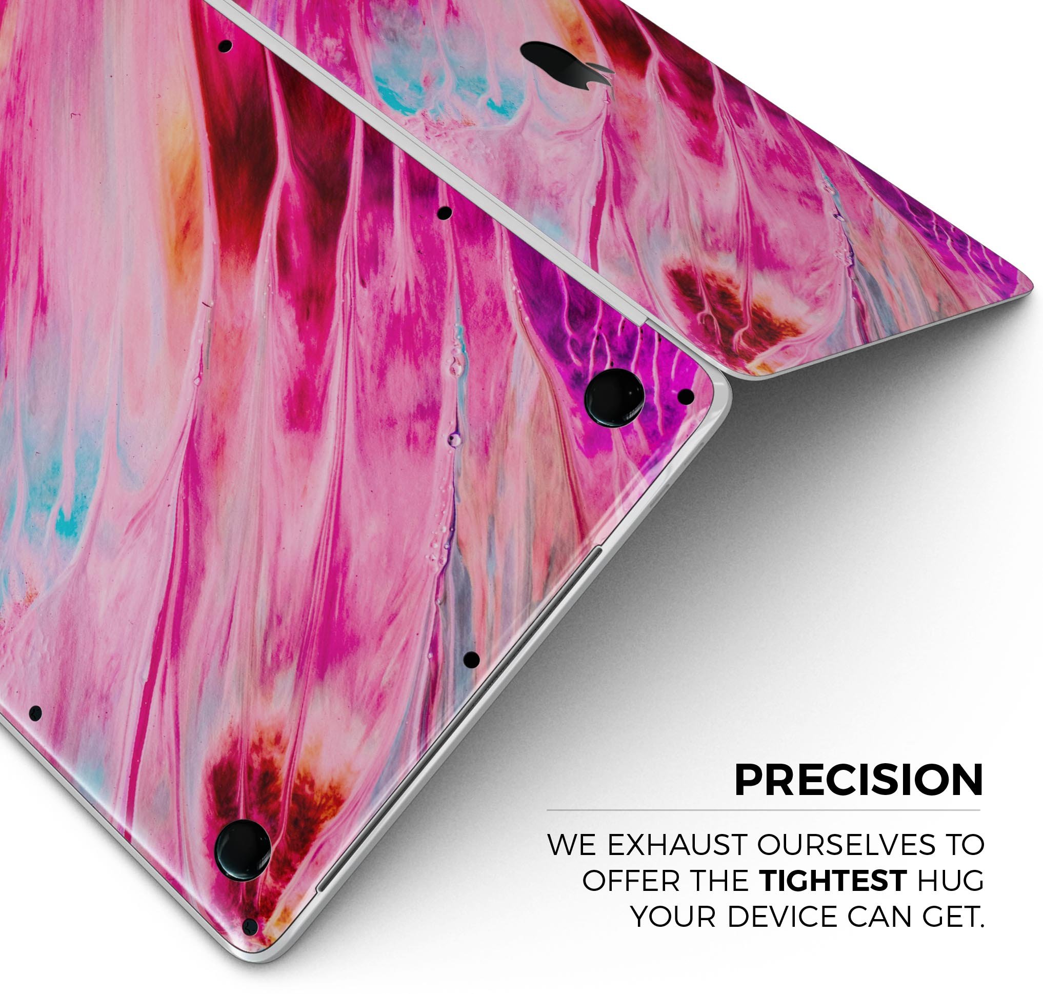 Liquid Abstract Paint V67 skin decal wrap kit for Apple MacBook, showcasing vibrant colors and a sleek design.