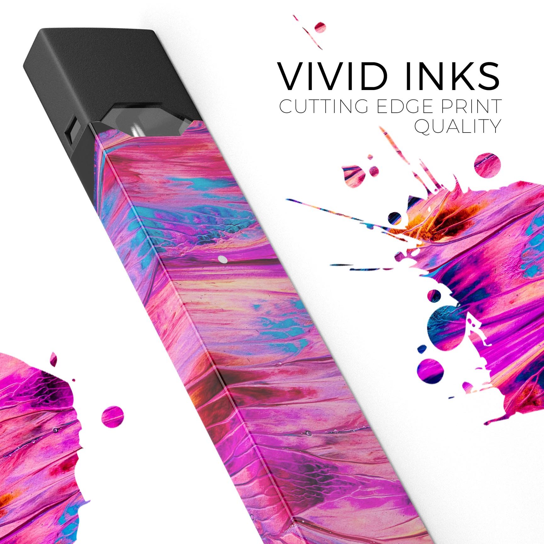 Liquid Abstract Paint V68 skin-wrap sticker designed for JUUL vaping device, showcasing vibrant colors and a sleek finish.